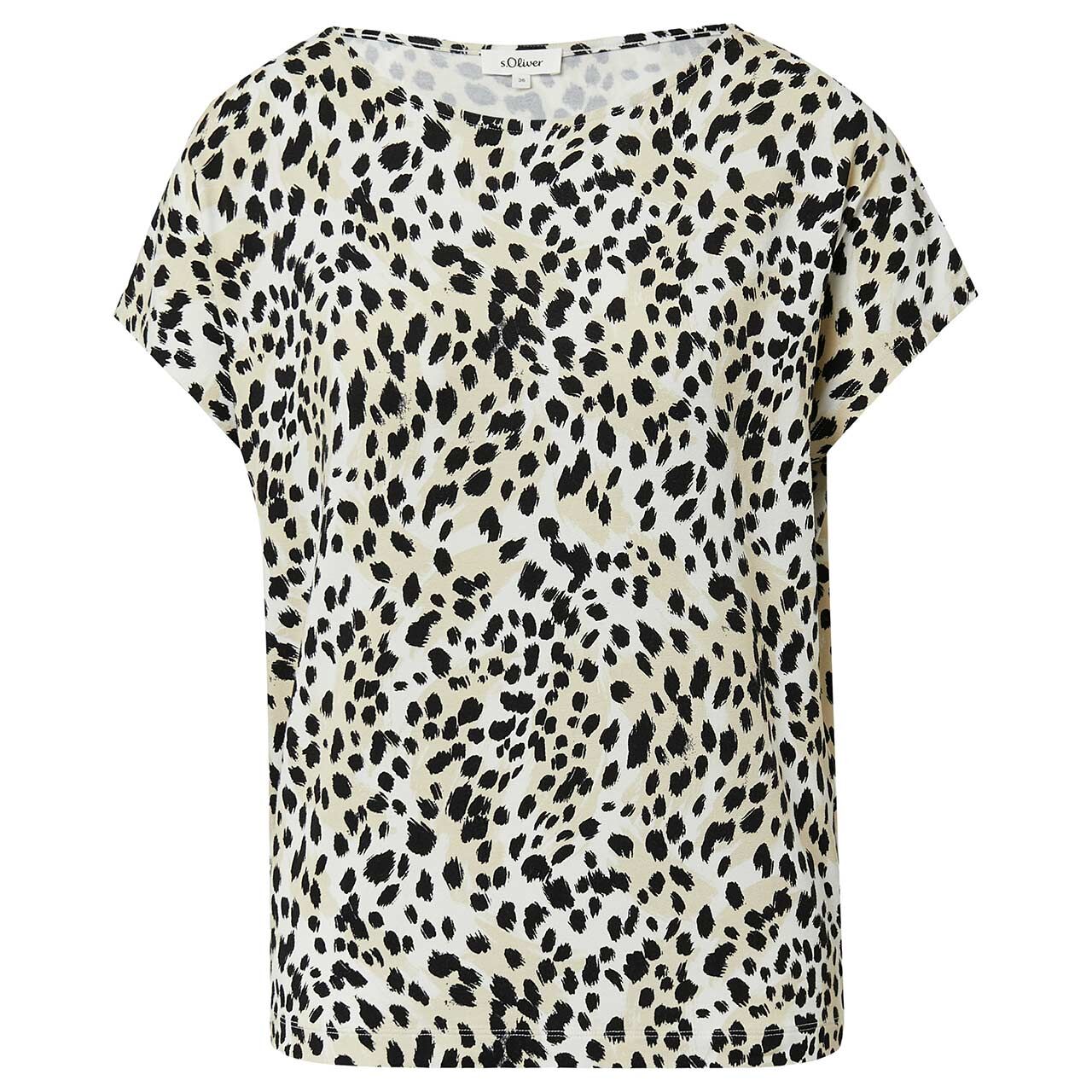 s.Oliver Damen T-Shirt off white allover print s.Oliver Damen T-Shirt off white allover print