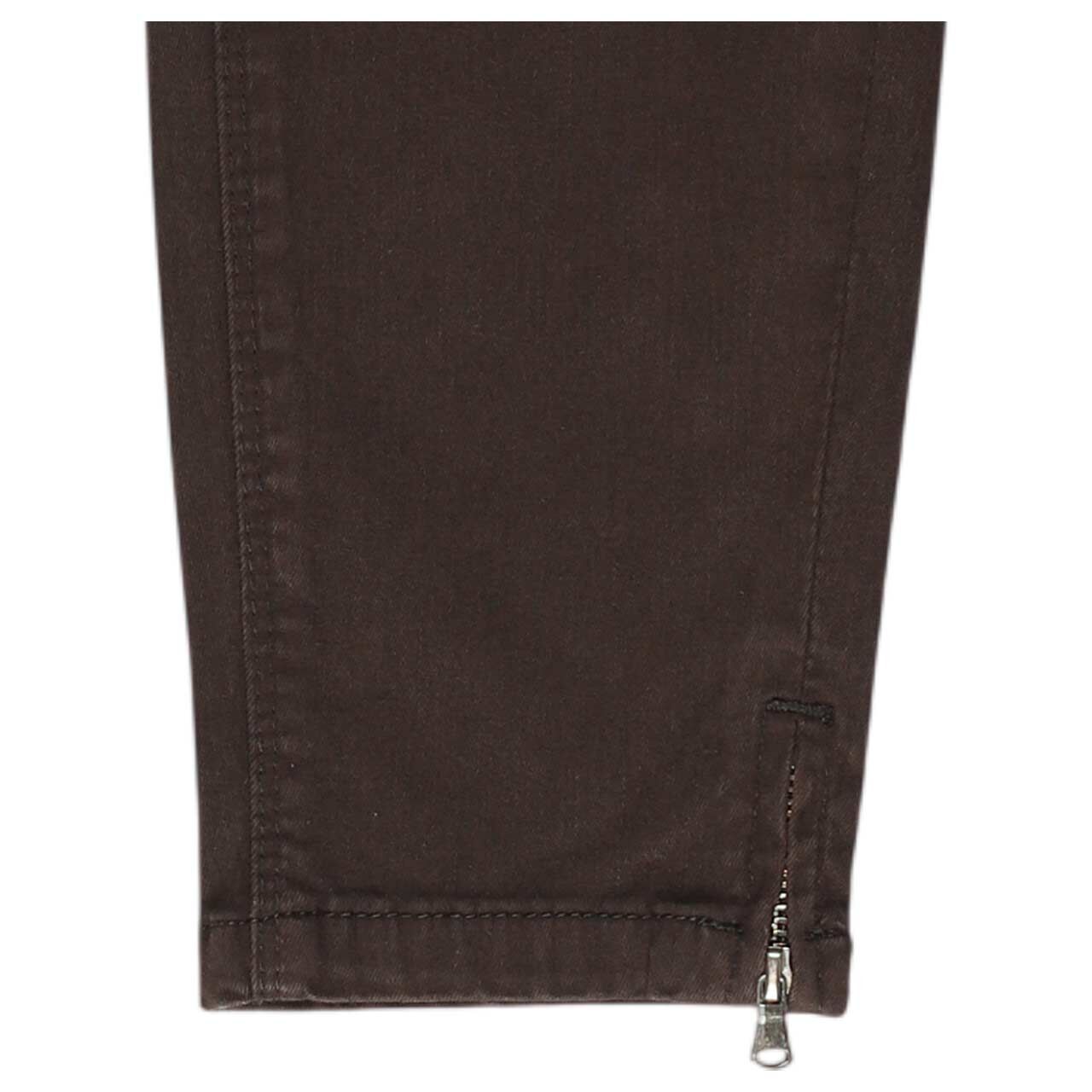 Damen Baumwollhose Italy V 7/8 Stretch Twill von Buena Vista in Dunkelbraun, Detailansicht Saum