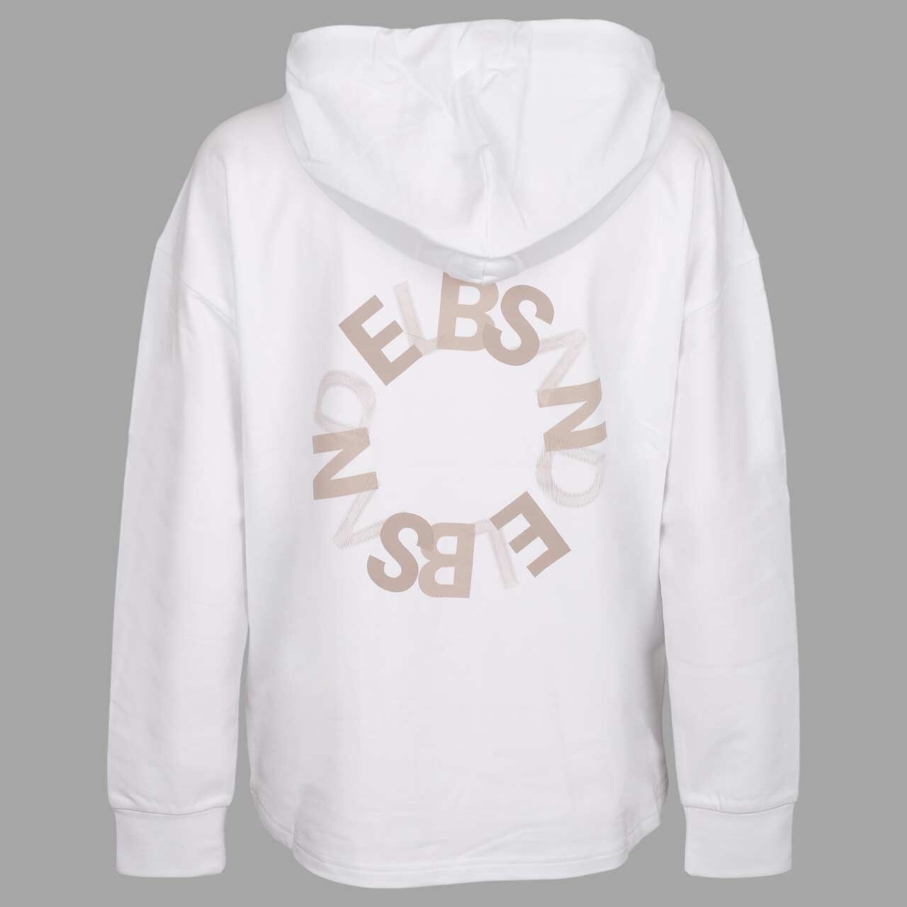 Damen Hoodie Sweatshirt Ela von Elbsand in Weiß mit Print, Rückansicht