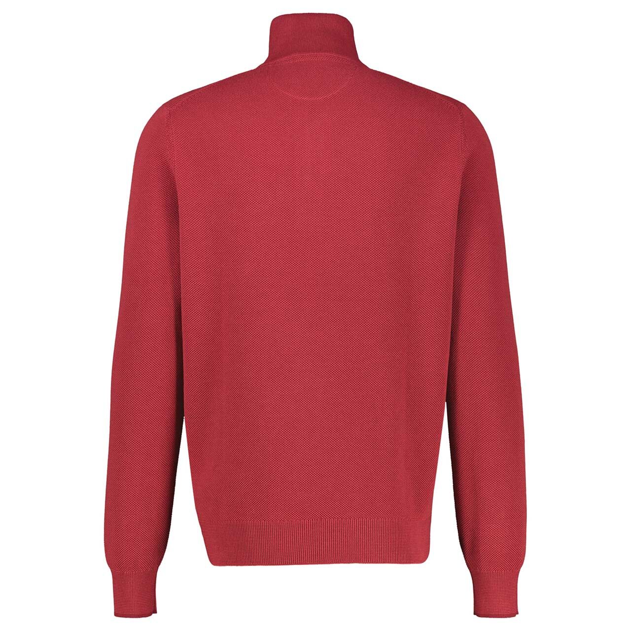 Herren Pullover Troyer von Lerros in Rot, Rückansicht