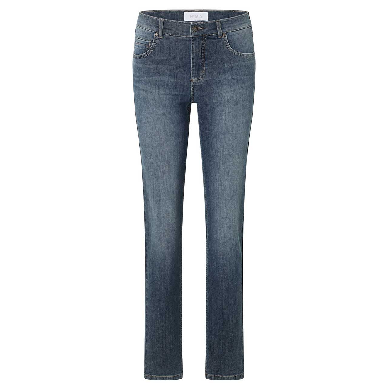 Stretch Damenjeans Cici von Angels in Blau angewaschen, Vorderansicht