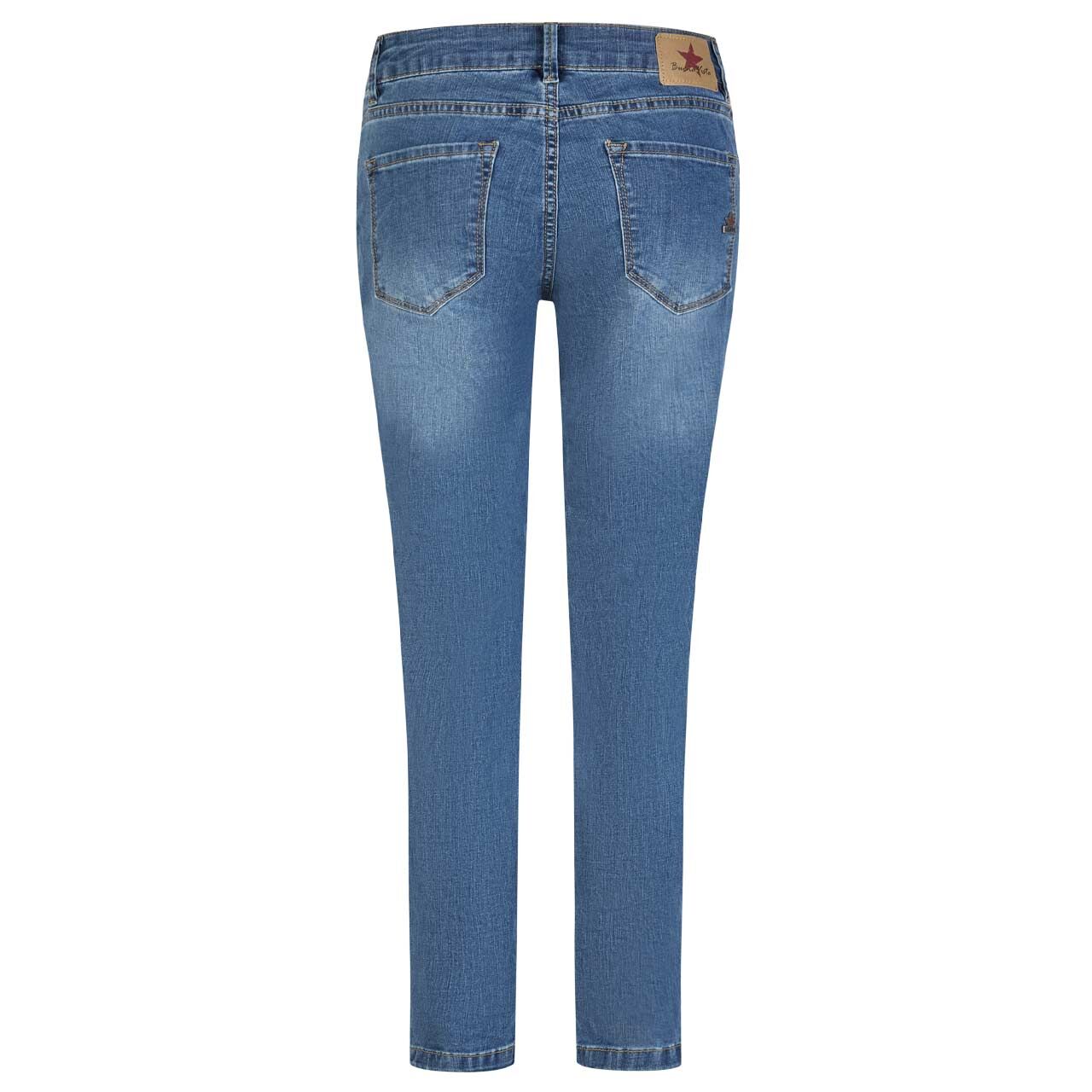 Damenjeans Italy V 7/8 Stretch Denim von Buena Vista in Blau verwaschen, Rückansicht