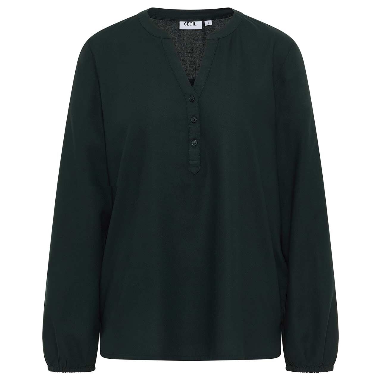 Cecil Damen Langarm Bluse Solid ink green