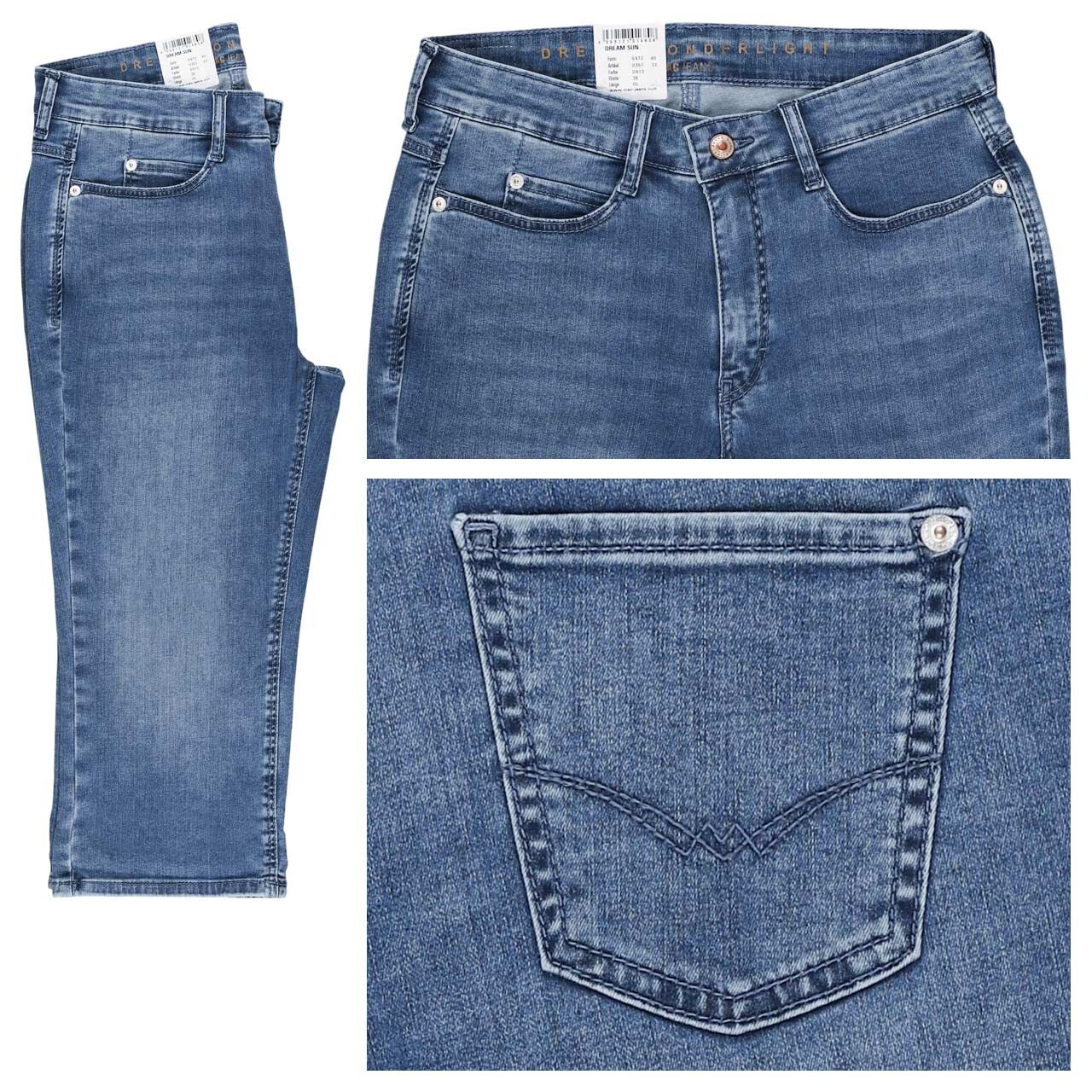 MAC Dream Sun 3/4 Jeans mid light blue wash wonderlight