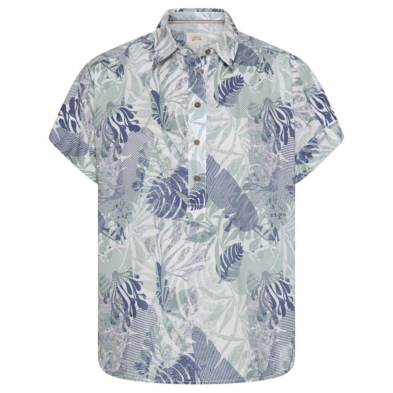 Camel active Damen Kurzarm Bluse jade print