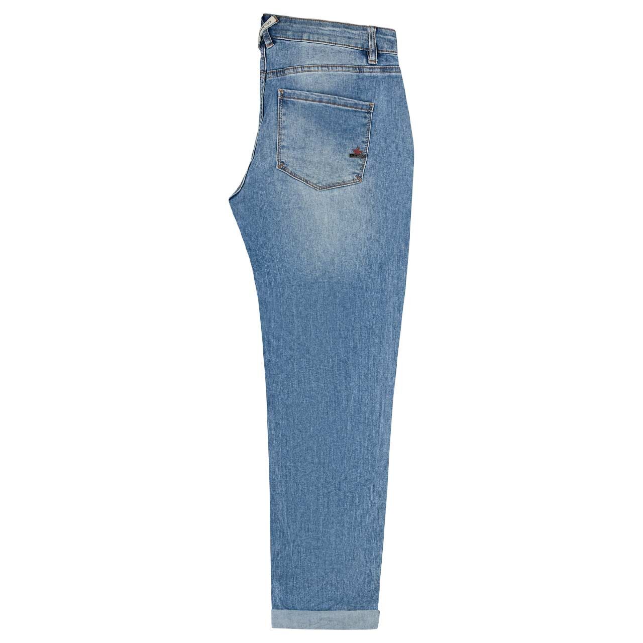 Damen Ankle Jeans Ibiza Cropped Stretch Denim von Buena Vista in Blau verwaschen, Rückansicht