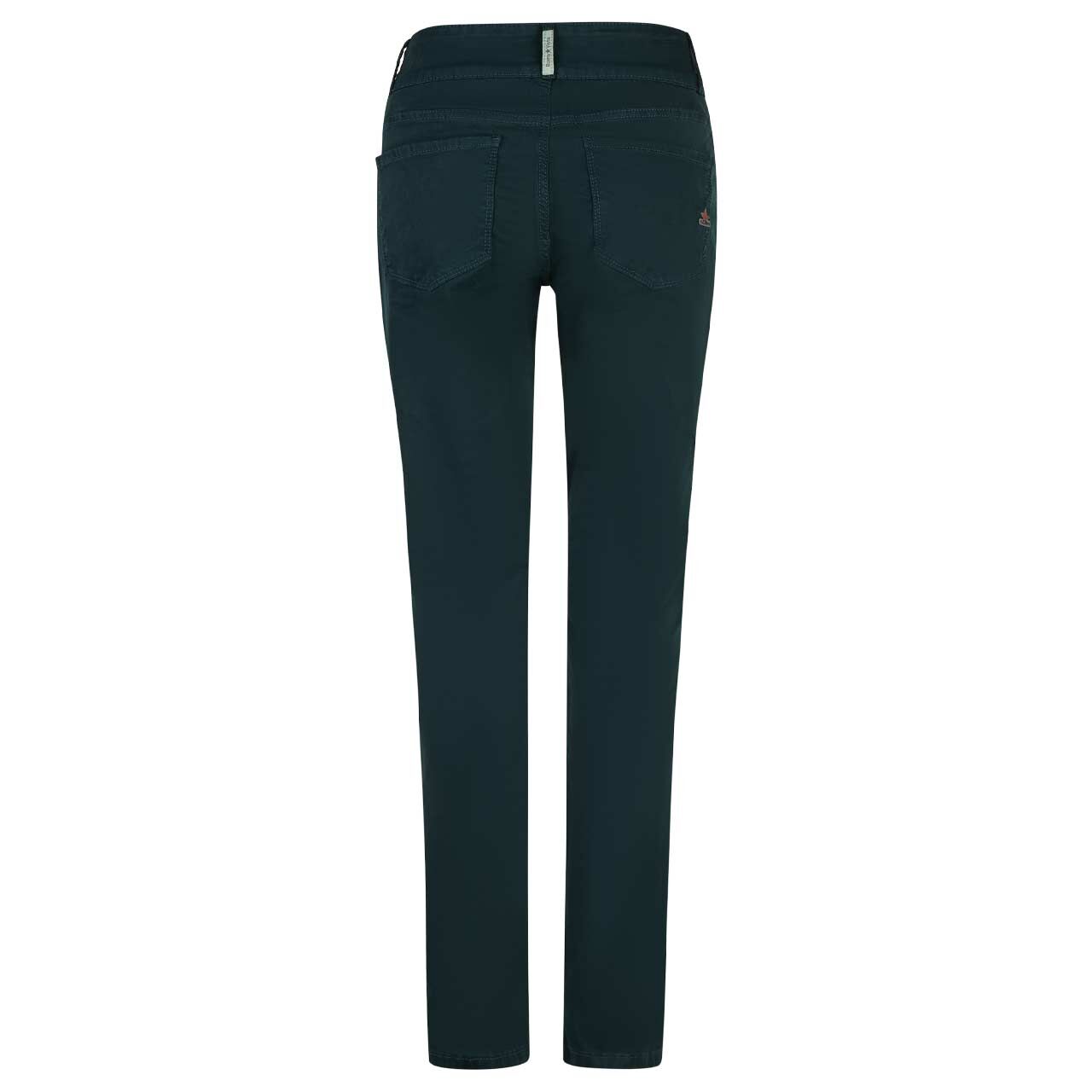 Damen Baumwollhose Tummyless Stretch Twill von Buena Vista in Dunkelgrün, Rückansicht