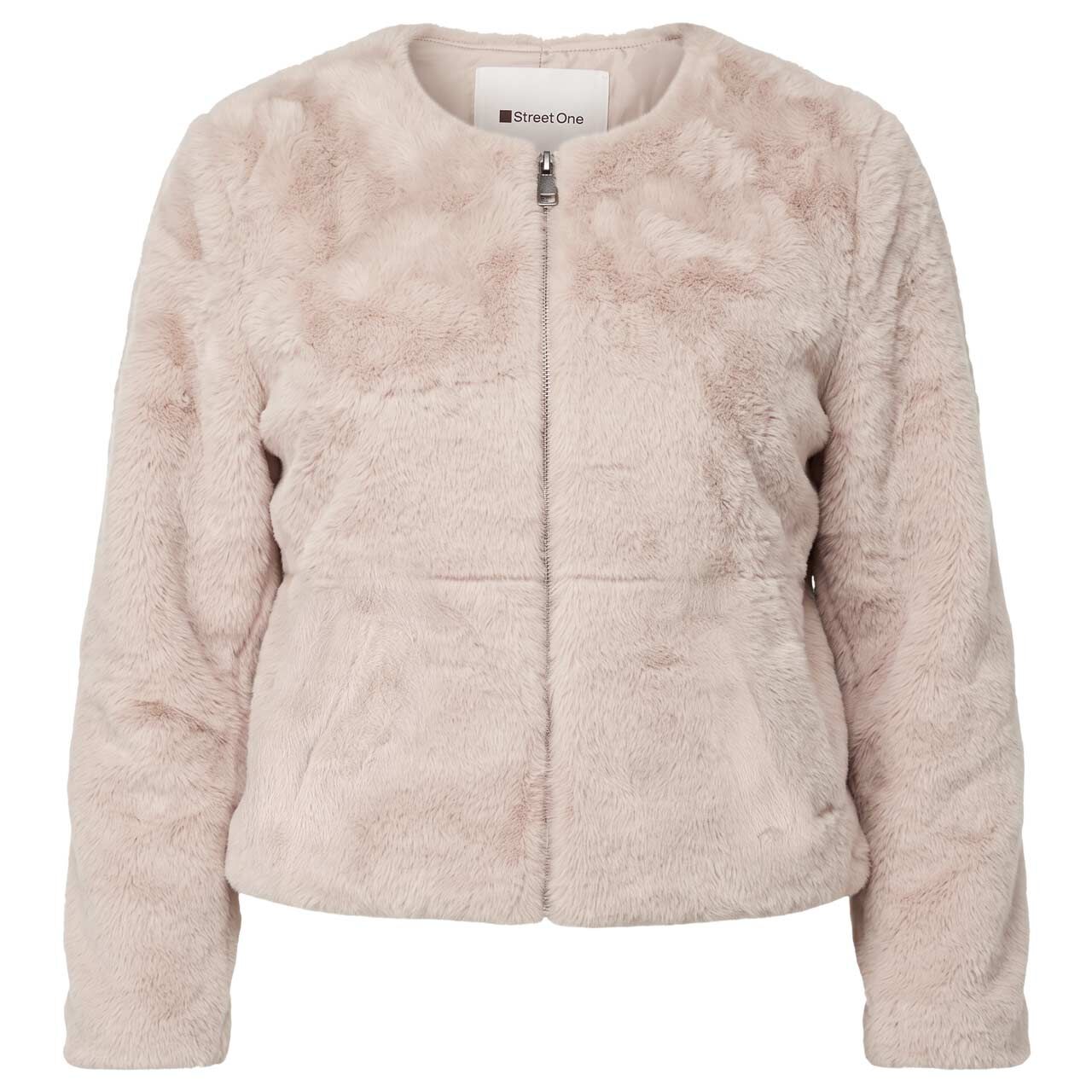 Street One Damen Jacke Fake Fur clay sand plush