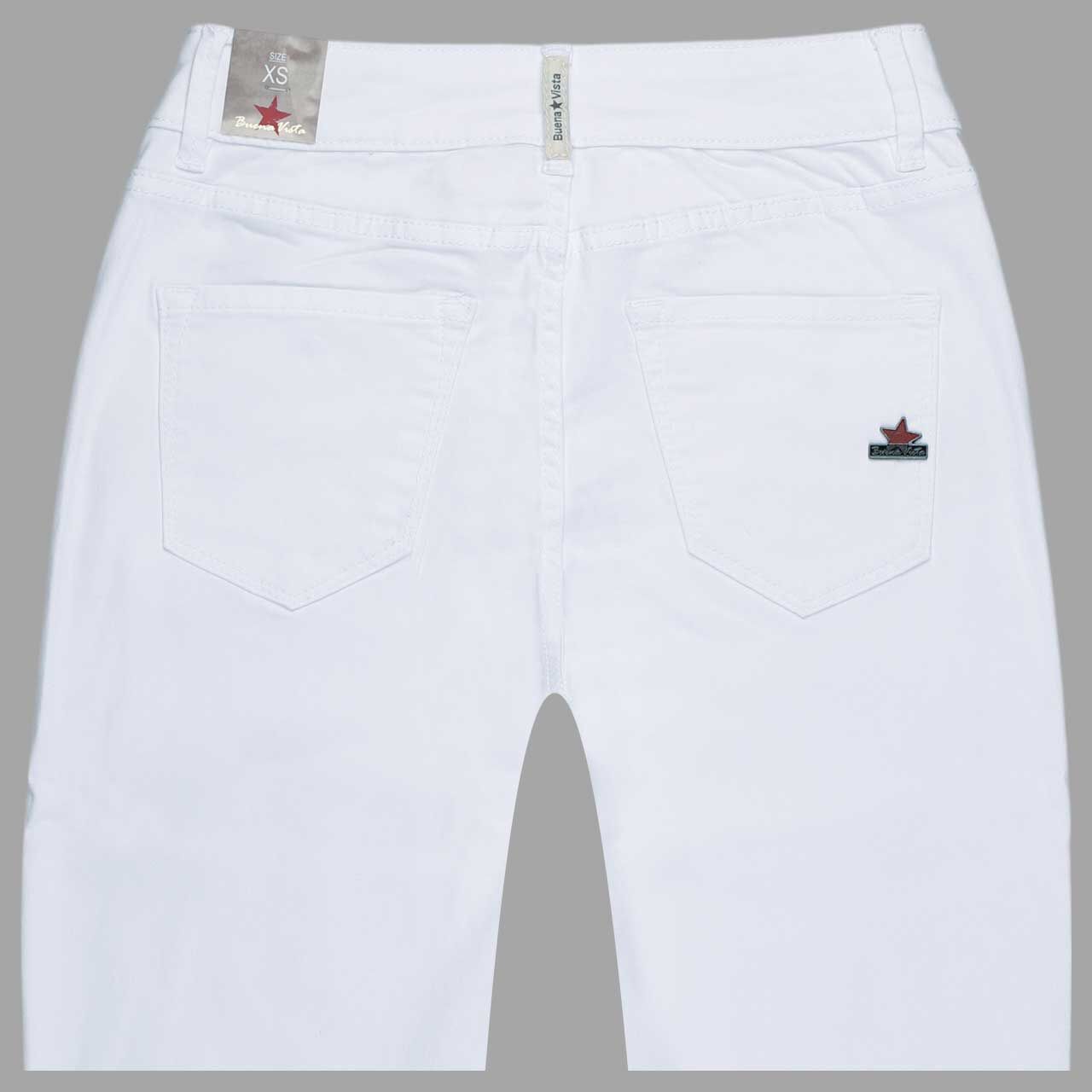 Damen Baumwollhose Italy V 7/8 Stretch Twill von Buena Vista in Weiß, detaillierte Rückansicht