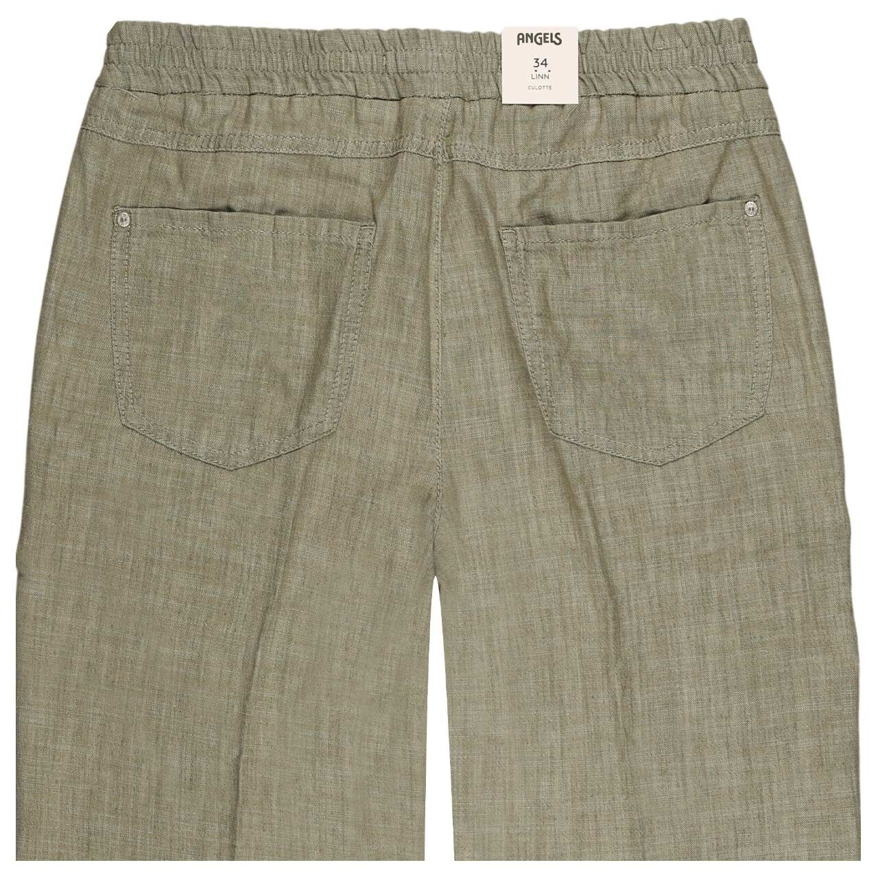 Damen Linn Jump 7/8 Baumwollhose in Olivgrün, detaillierte Rückansicht