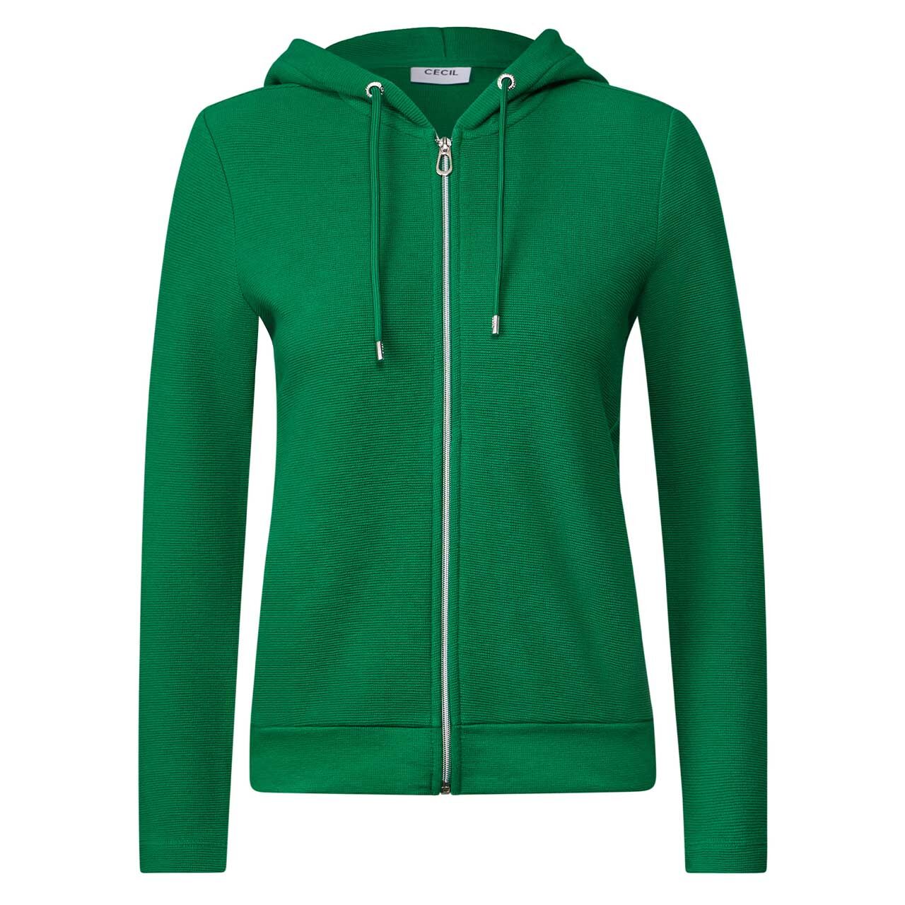 Cecil Damen Hoodie Shirtjacke Solid garden green