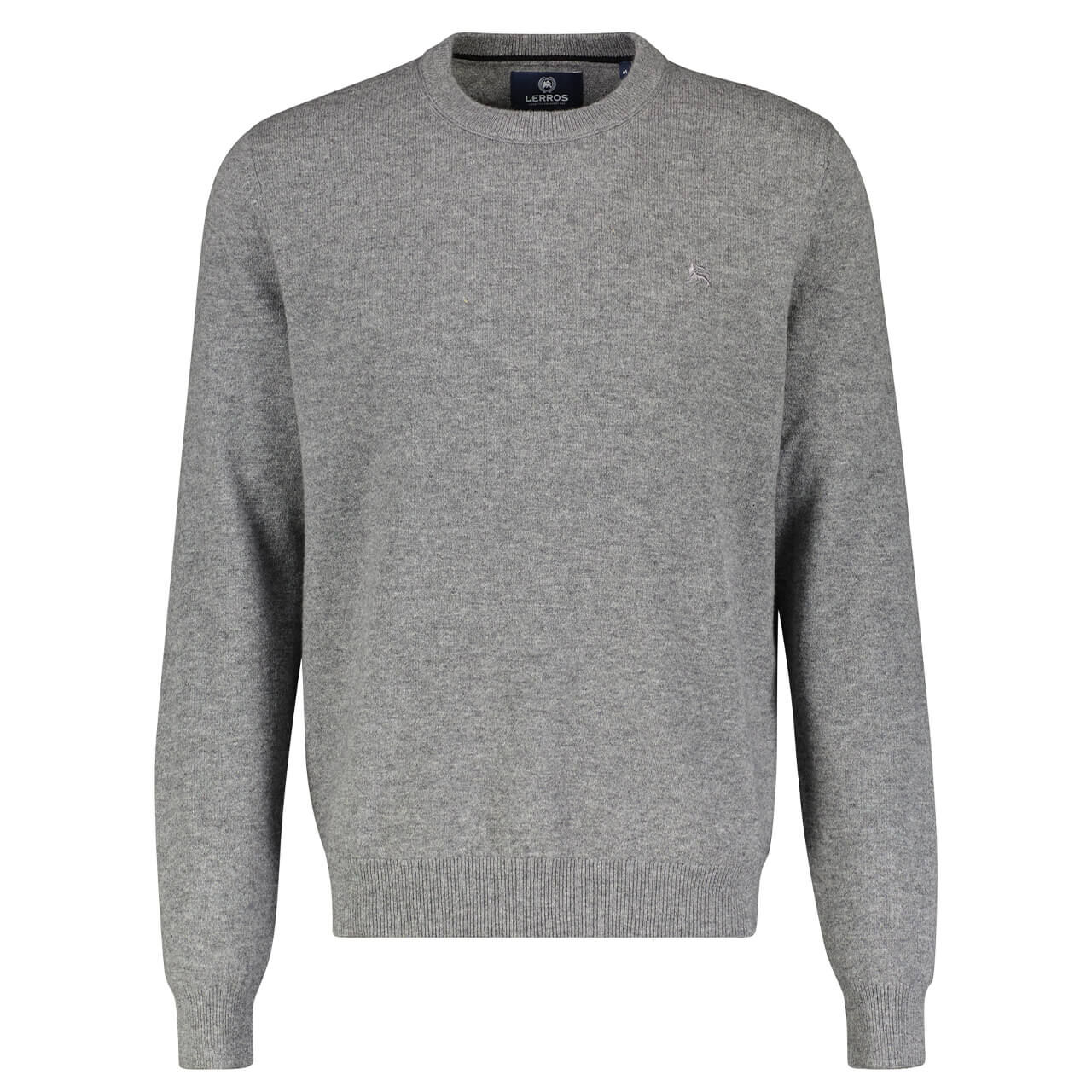 Lerros Herren Pullover O-neck platinum grey melange