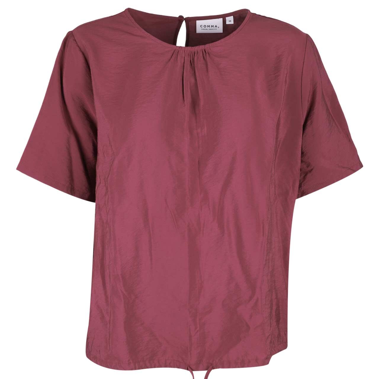 Comma Damen Kurzarm Bluse bordeaux