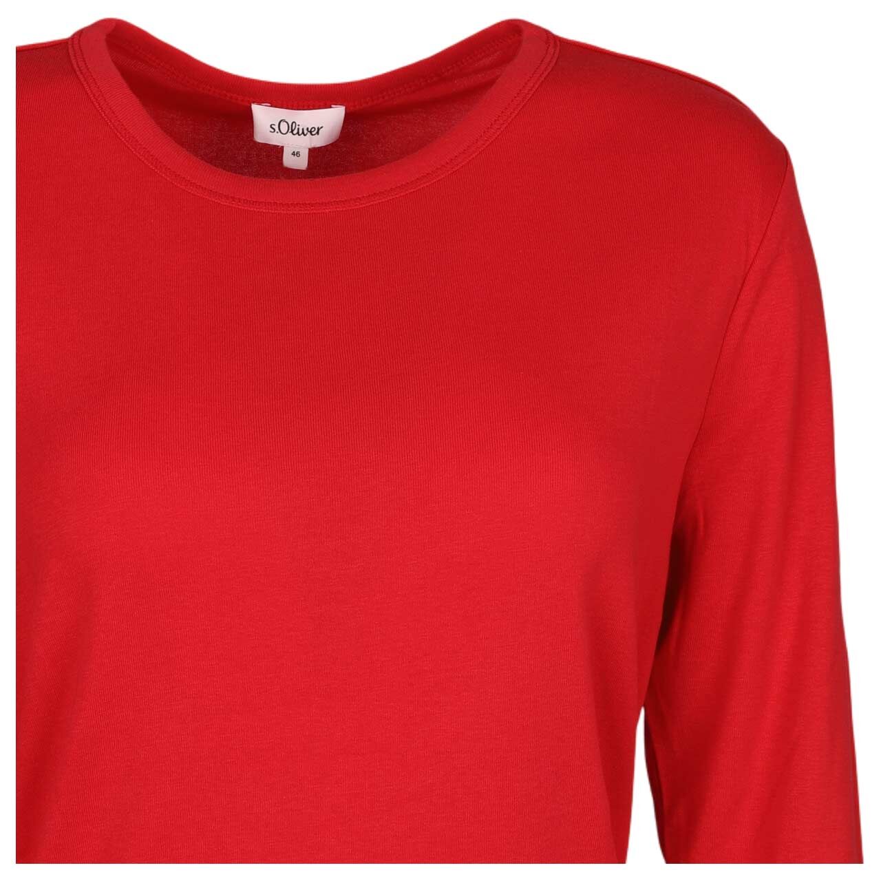 Damen Langarm Shirt von s.Oliver in Rot, Detailansicht von der Vorderseite