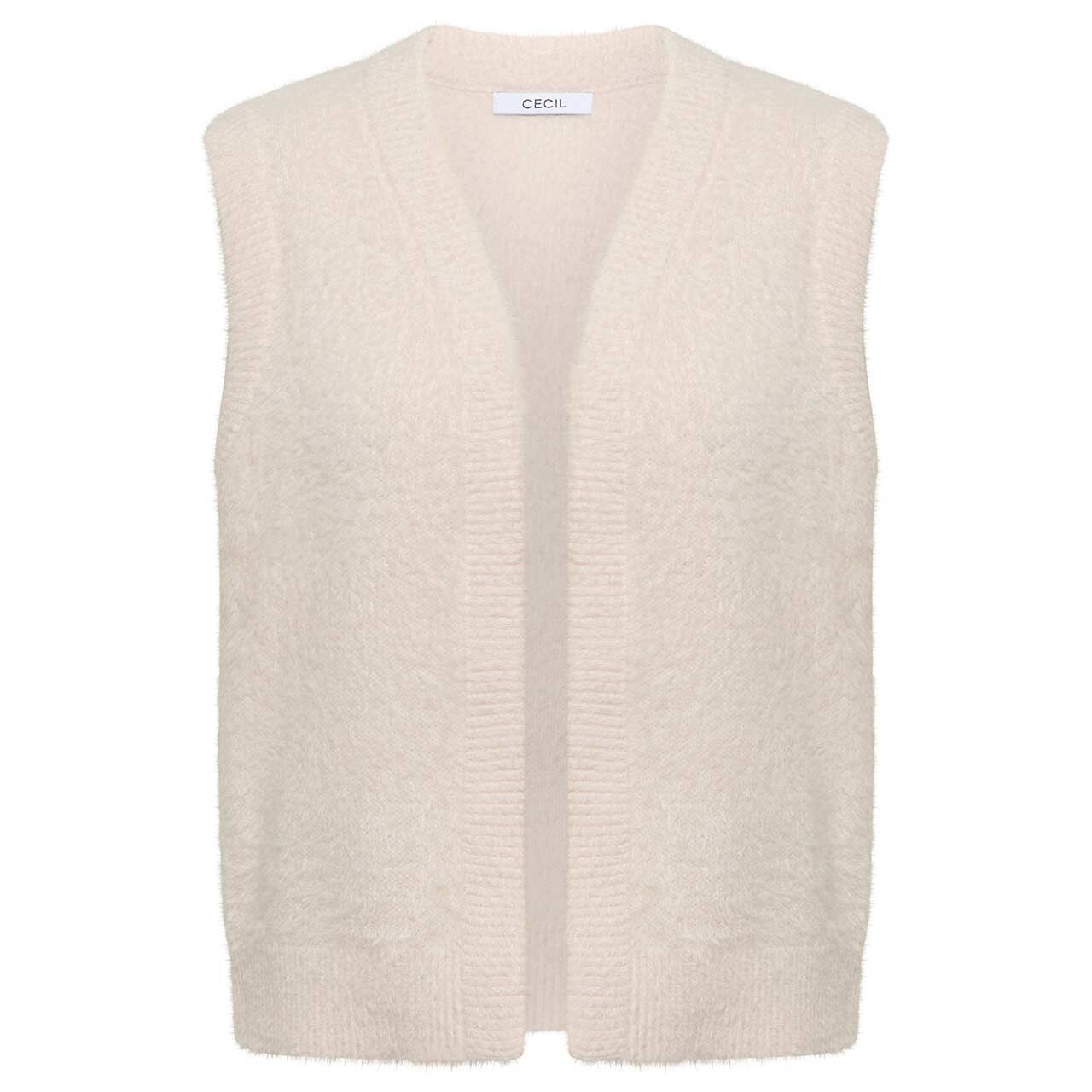 Cecil Damen Weste Feather Yarn Vest oat milk beige melange