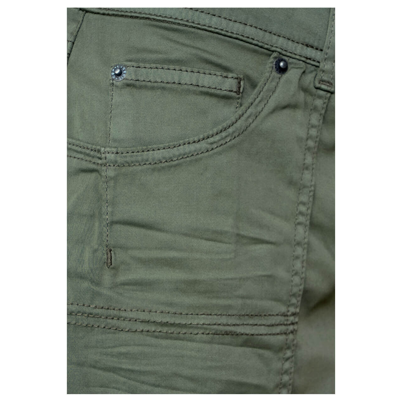 Cecil New York Baumwoll Shorts für Damen in Olivgrün, FarbNr.: 13823