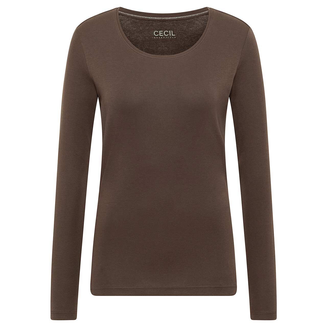 Cecil Damen Langarm Shirt Pia tartufo brown