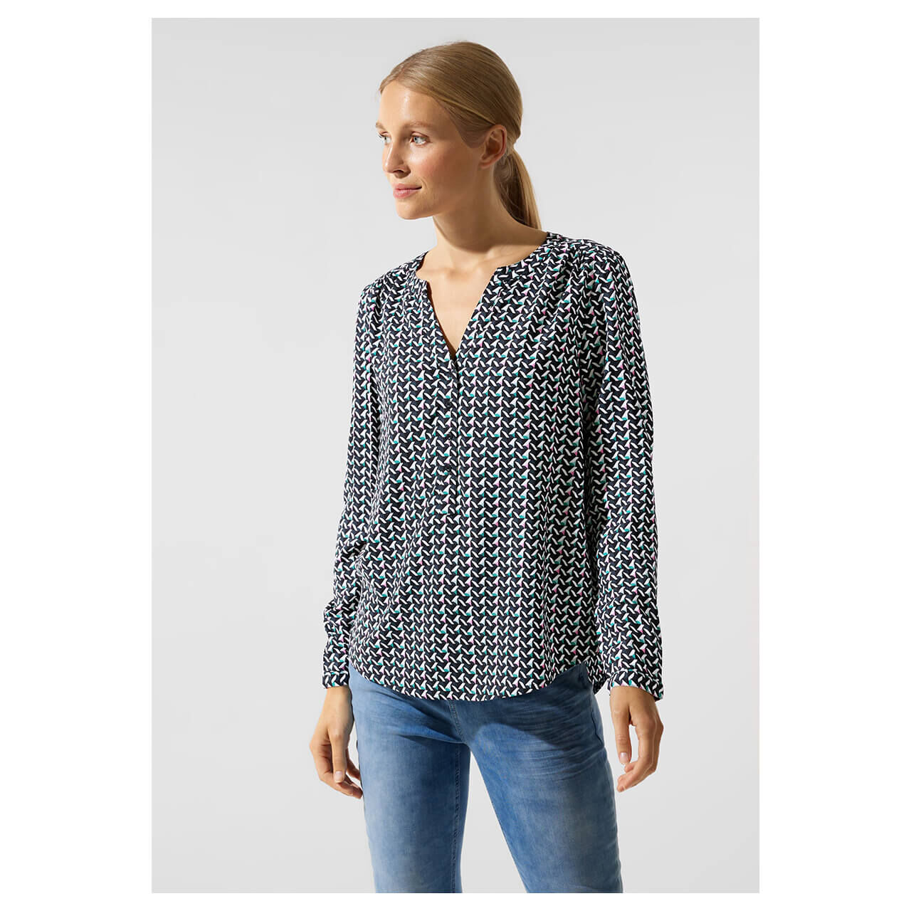 Street One Bamika Damen Bluse meta lilac printed