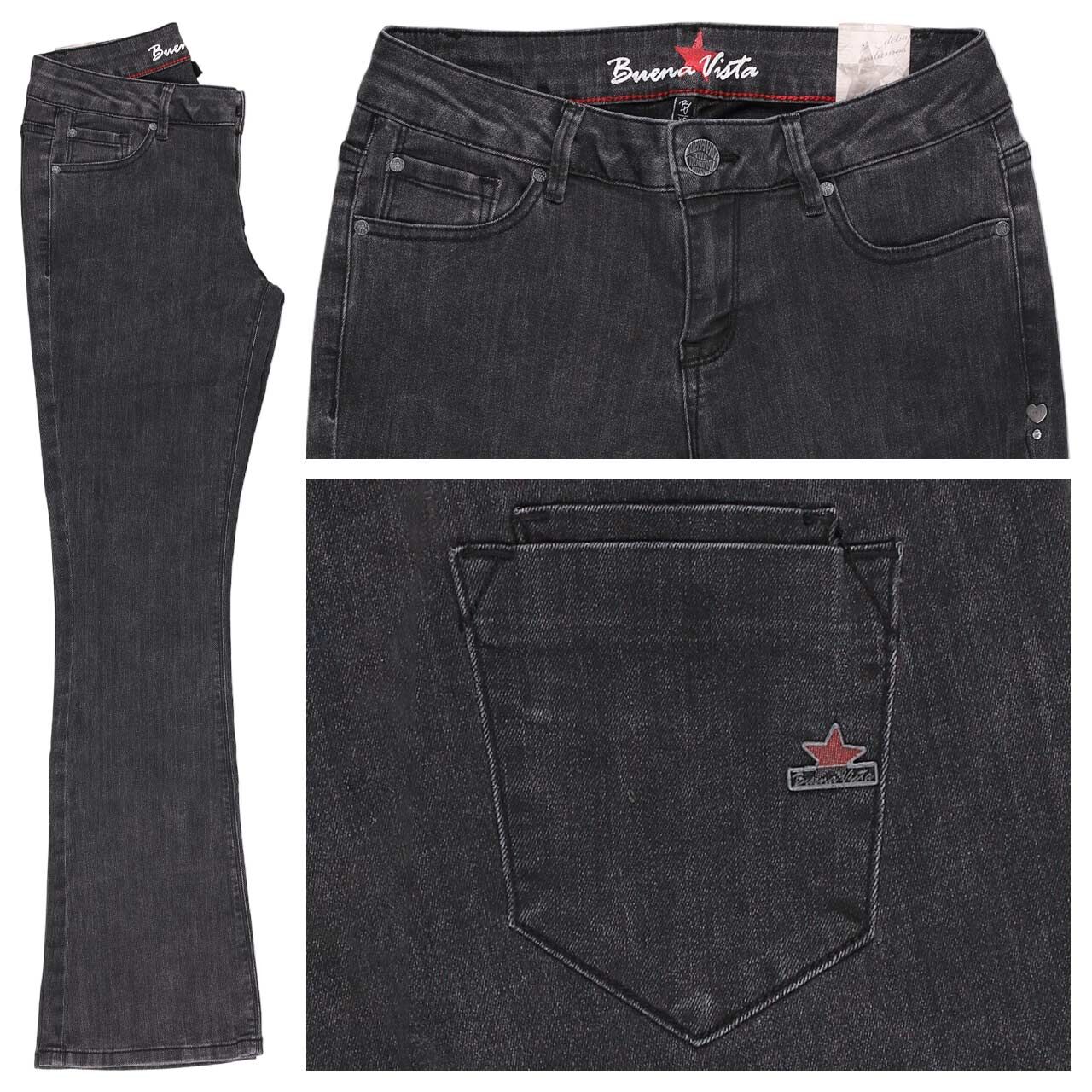 Buena Vista Italy K Bootcut Stretch Denim Jeans black denim