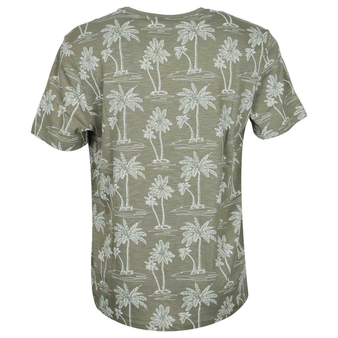 Pioneer Herren T-Shirt in Grün mit Print, Rückansicht