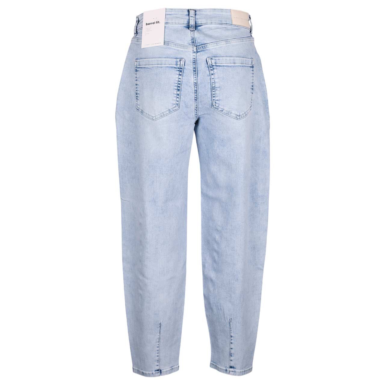 Damen Ankle Jeans Barrel von Street One Studio in Hellblau angewaschen, Rückansicht