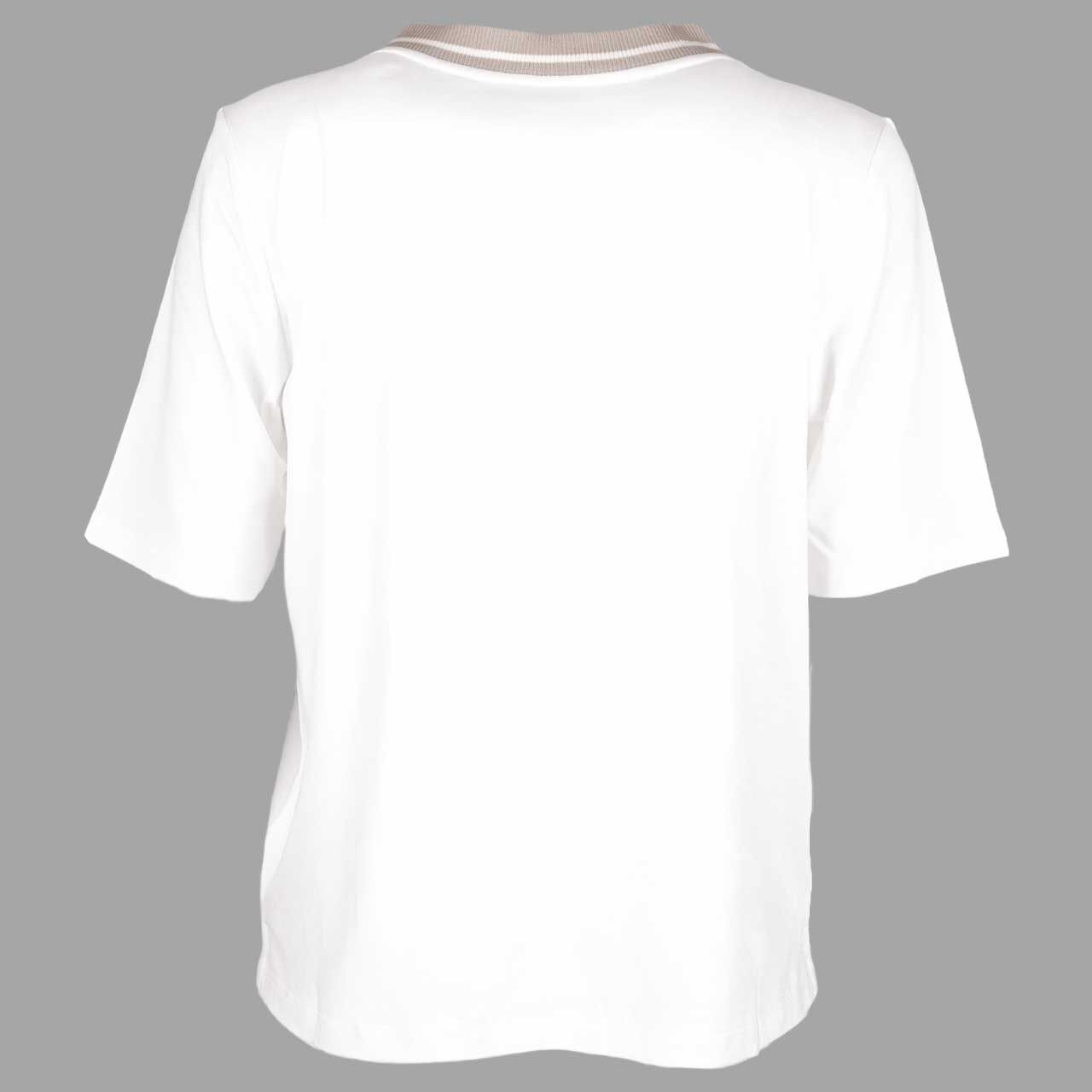 Damen T-Shirt Rib Collar von Street One in Cremeweiß, Rückansicht
