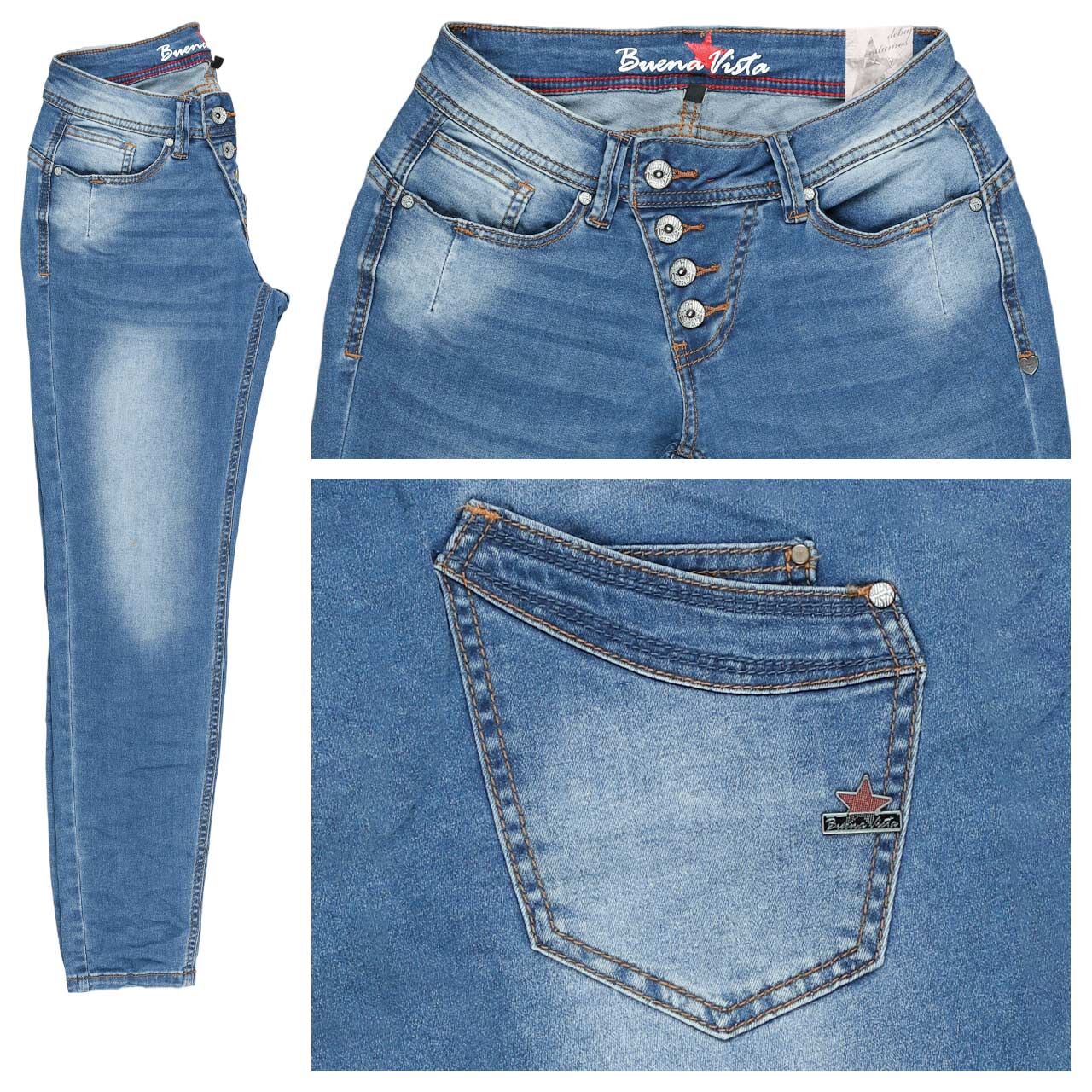 Buena Vista Malibu 7/8 Cozy Denim Jeans middle blue