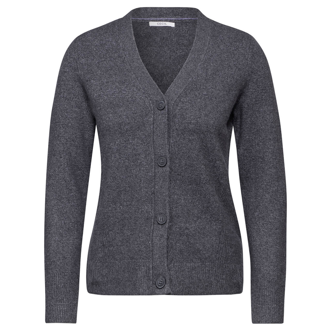 Cecil Damen Strickjacke Cosy Buttoned Cardigan charcoal grey melange