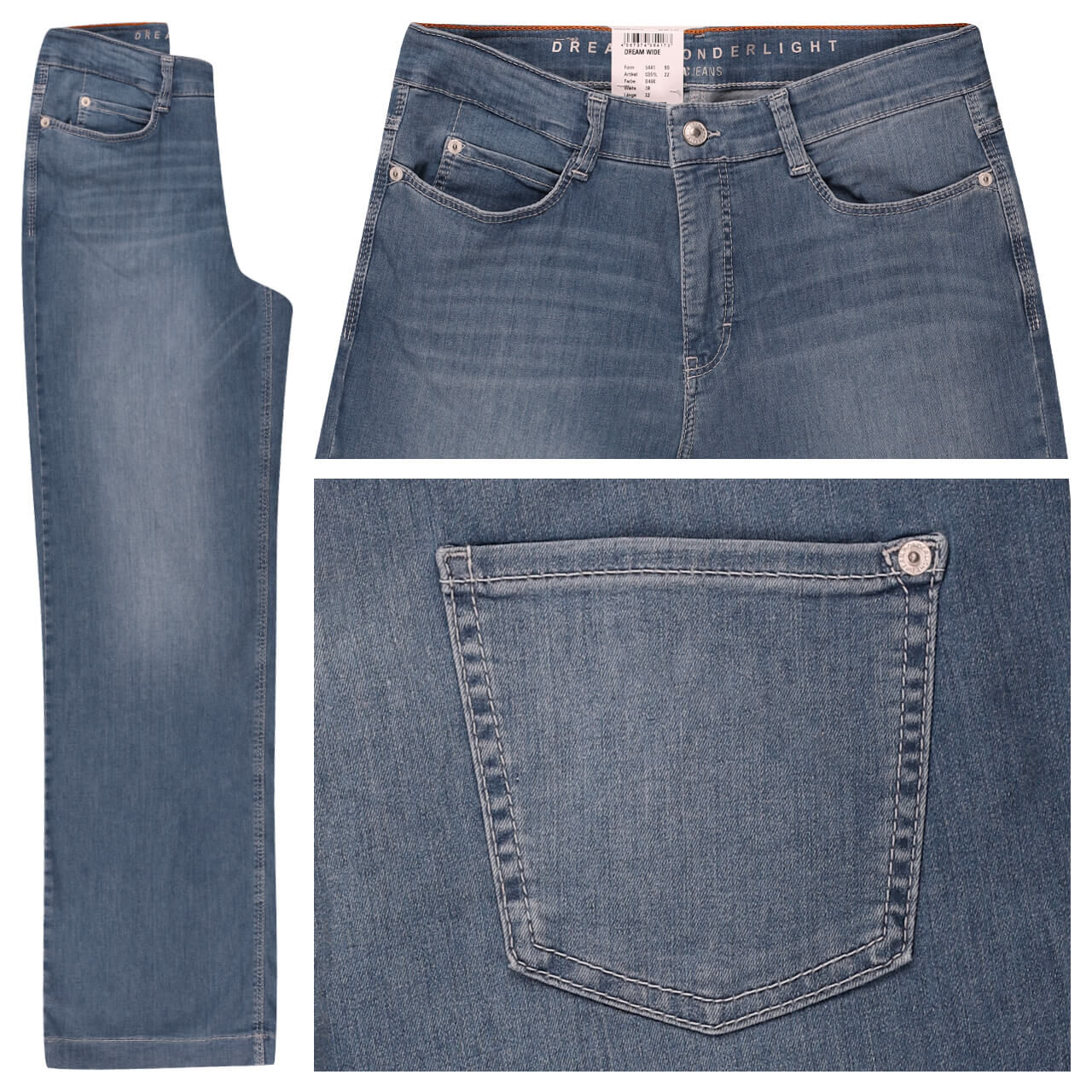 MAC Dream Wide Jeans mid blue wash wonderlight MAC Dream Wide Jeans mid blue wash wonderlight