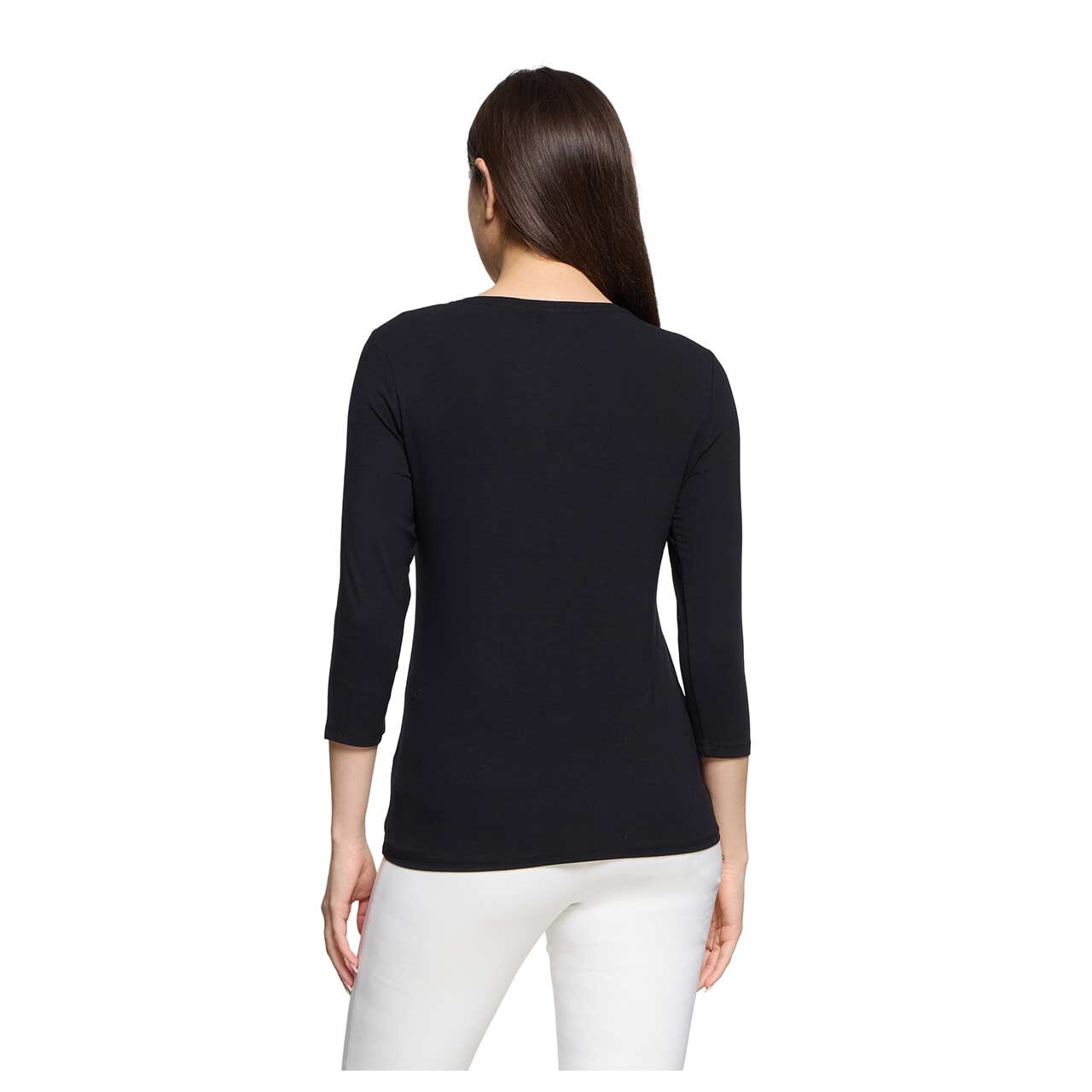 Damen 3/4 Arm Shirt von Betty Barclay in Schwarz mit Strass, Rückansicht am Model