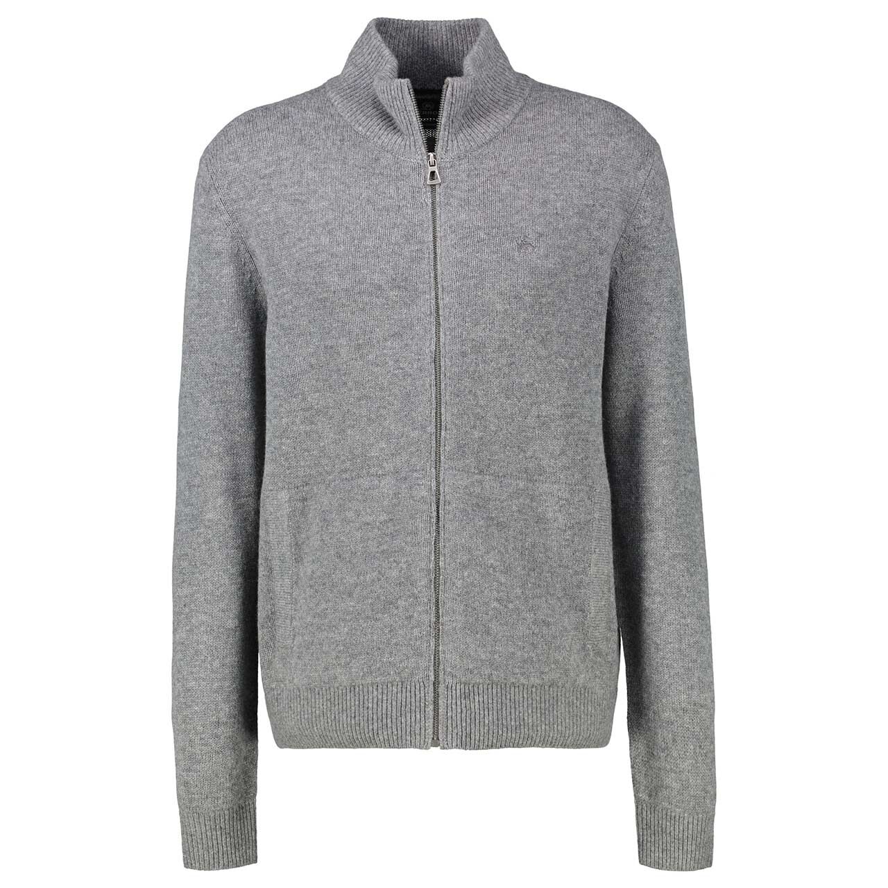 Lerros Herren Strickjacke platinum grey melange cashmere