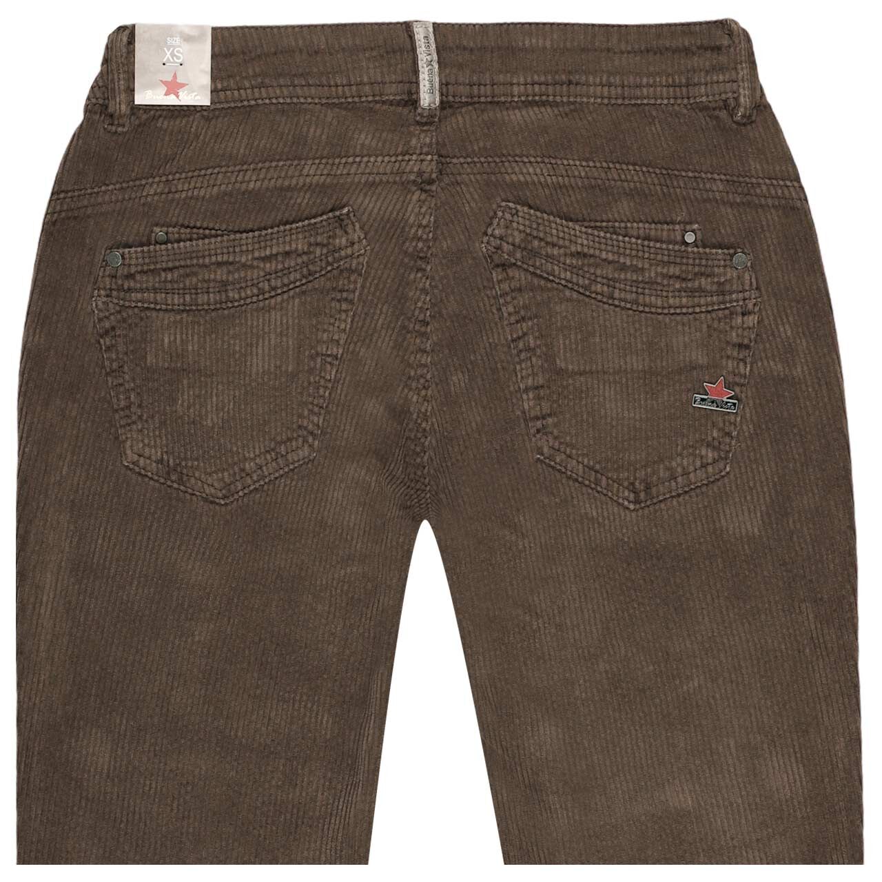 Damen Ankle Cordhose Malibu Cropped Corduroy in Dunkelbraun, detaillierte Rückansicht