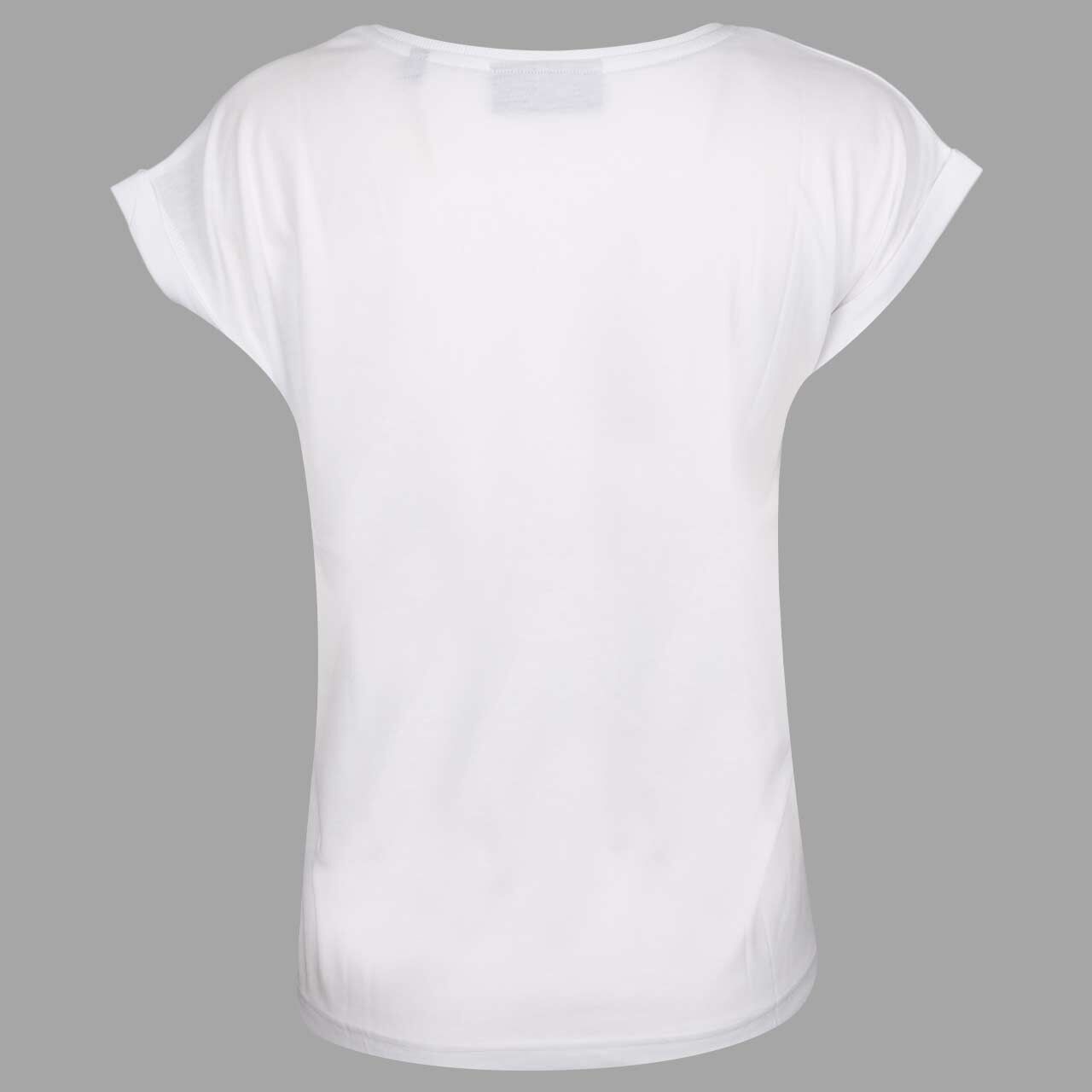 Damen T-Shirt Eldis von Elbsand in Weiß mit Print, Rückansicht