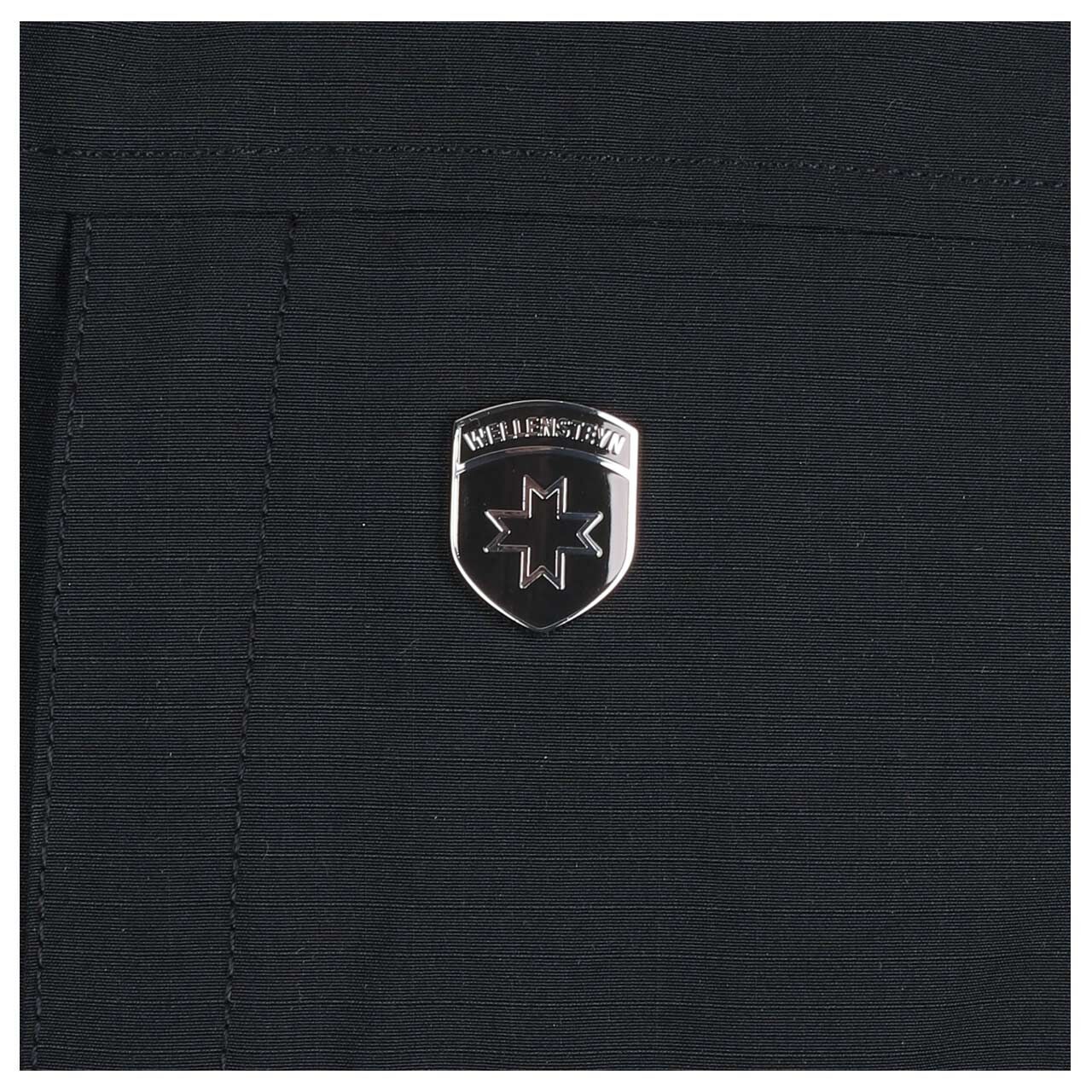 Herren Weste Cyber Vest Men von Wellensteyn in Dunkelblau, Detailansicht Logo