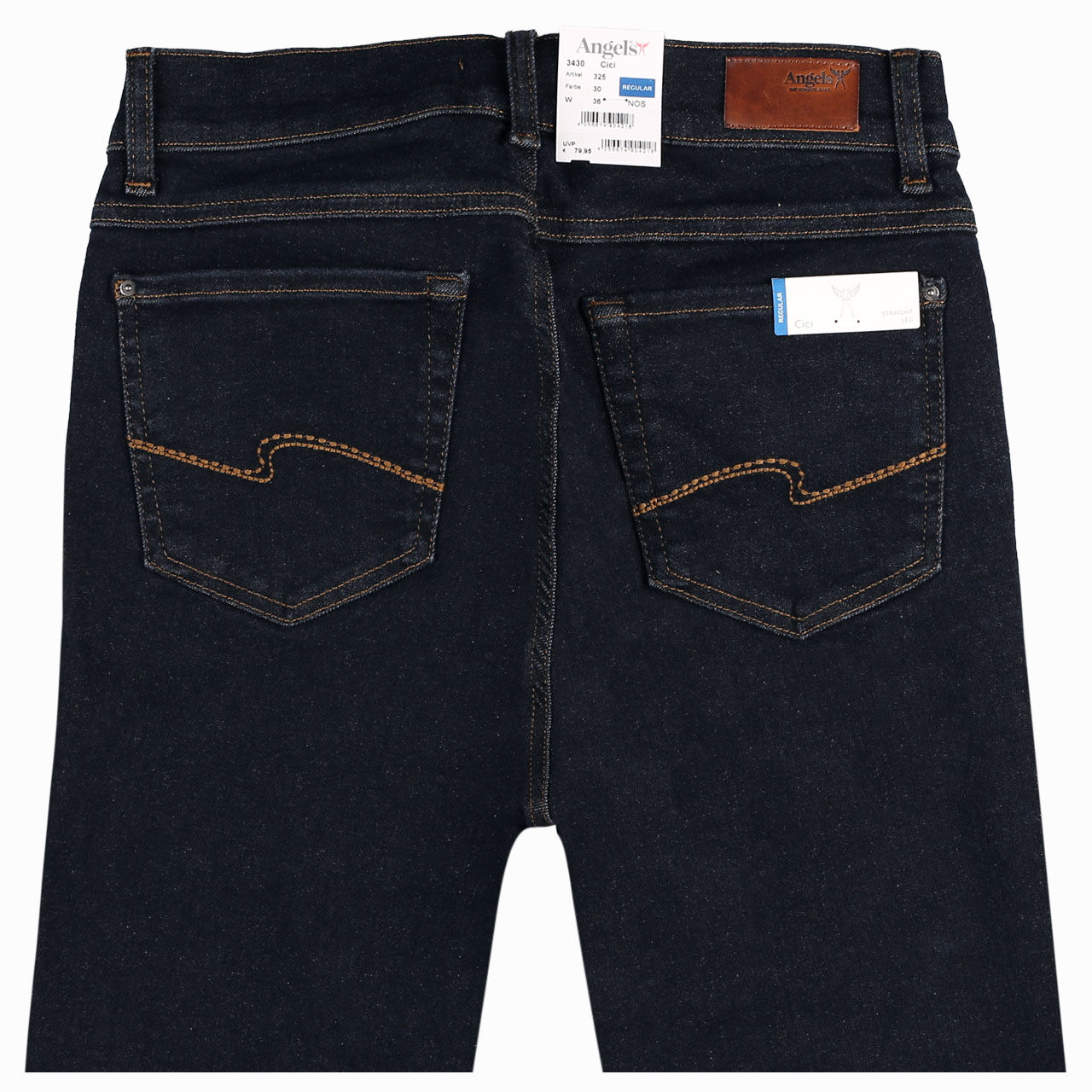 angels-jeans-cici-dark-30-hinten Damenjeans Cici von Angels in Dunkelblau, detaillierte Rückansicht
