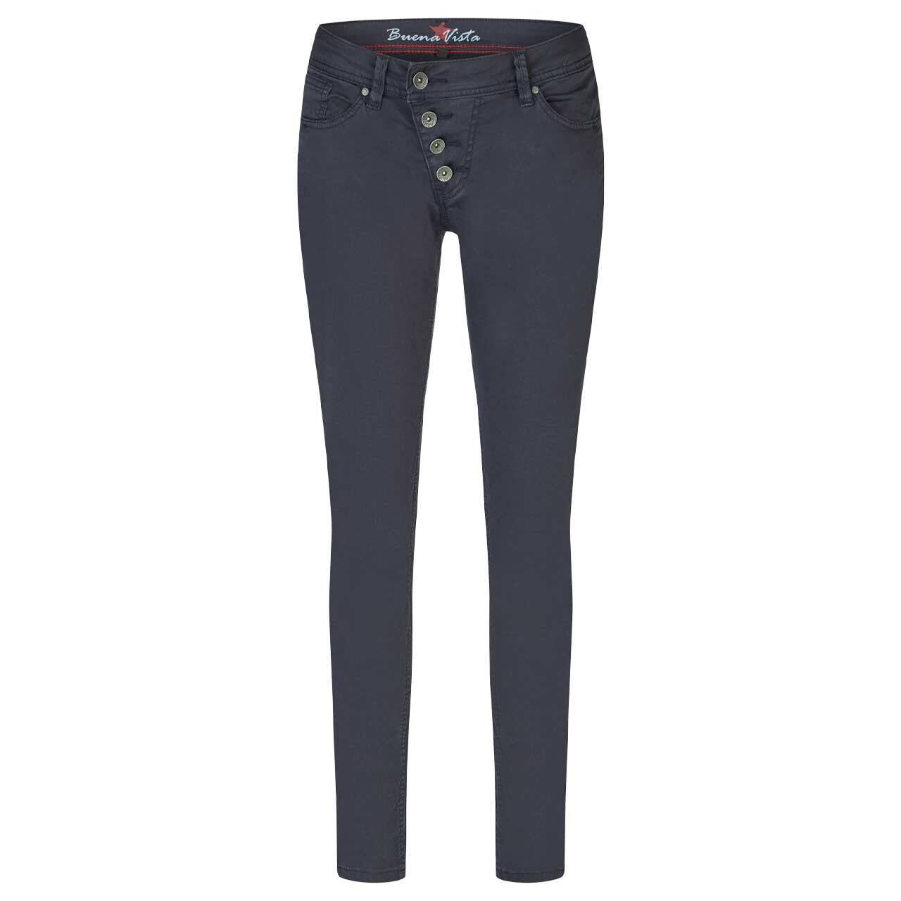 Damen Ankle Baumwollhose Malibu Cropped Stretch Twill von Buena Vista in Dunkelblau , Vorderansicht