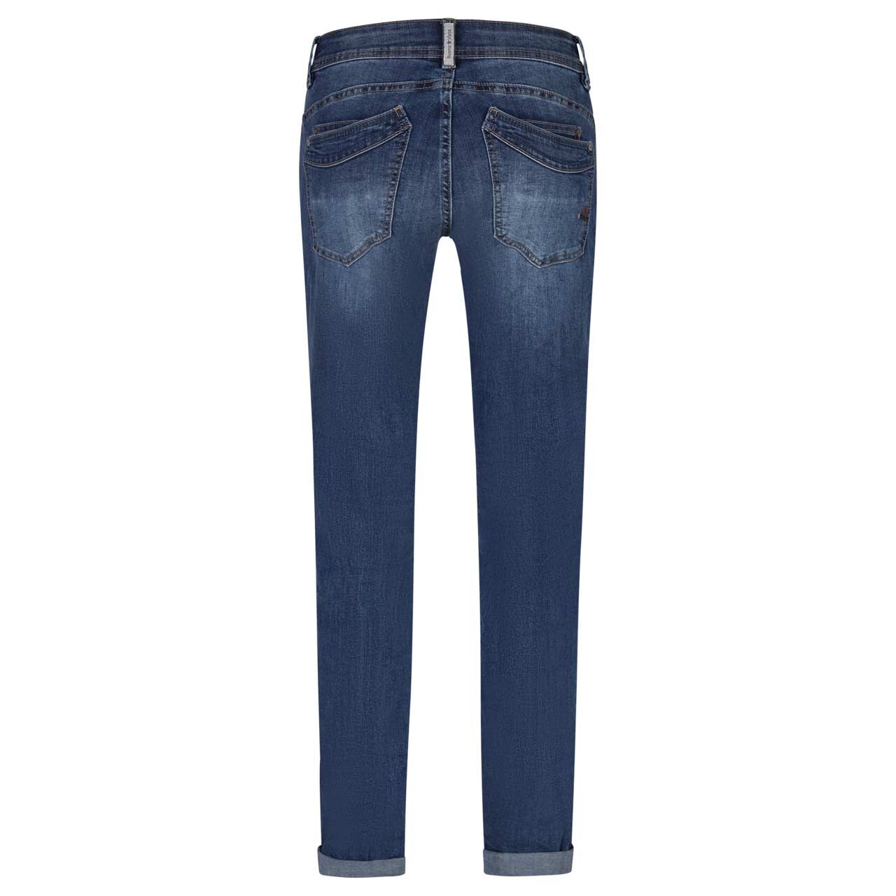 Damenjeans Malibu von Buena Vista in Dunkelblau verwaschen mit Destroyed-Effekten, Rückansicht