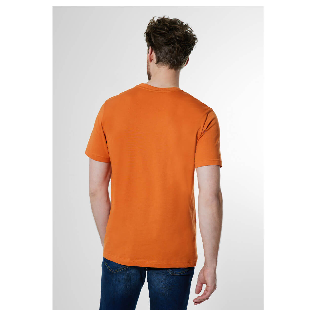 Street One Men Basic Crew Neck T-Shirt pumpkin orange