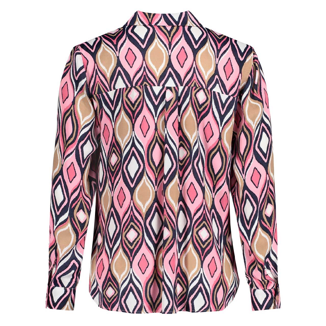 Damen Langarm Bluse von Betty Barclay in Rosa mit Print, Rückansicht