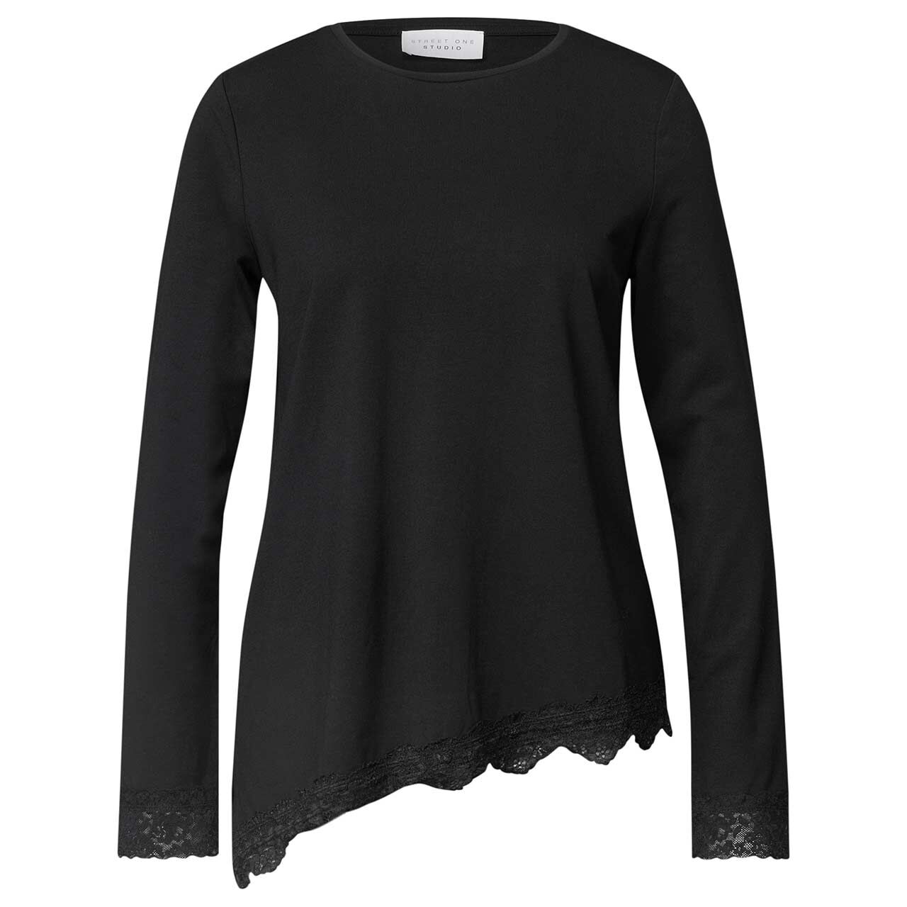 Street One Studio Damen Langarm Shirt Diagonal black lace