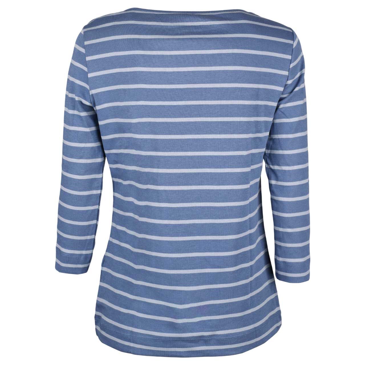Damen 3/4 Arm Shirt von Munich Freedom in Blau gestreift, Rückansicht