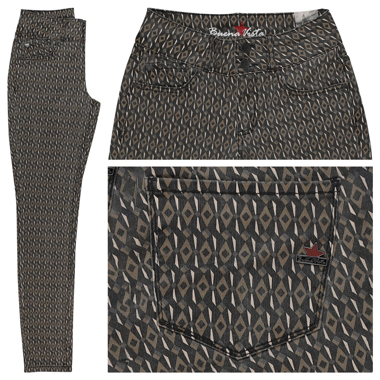 Buena Vista Tummyless Cropped Stretch Twill Ankle Baumwollhose retro diamonds Buena Vista Tummyless Cropped Stretch Twill Ankle Baumwollhose retro diamonds