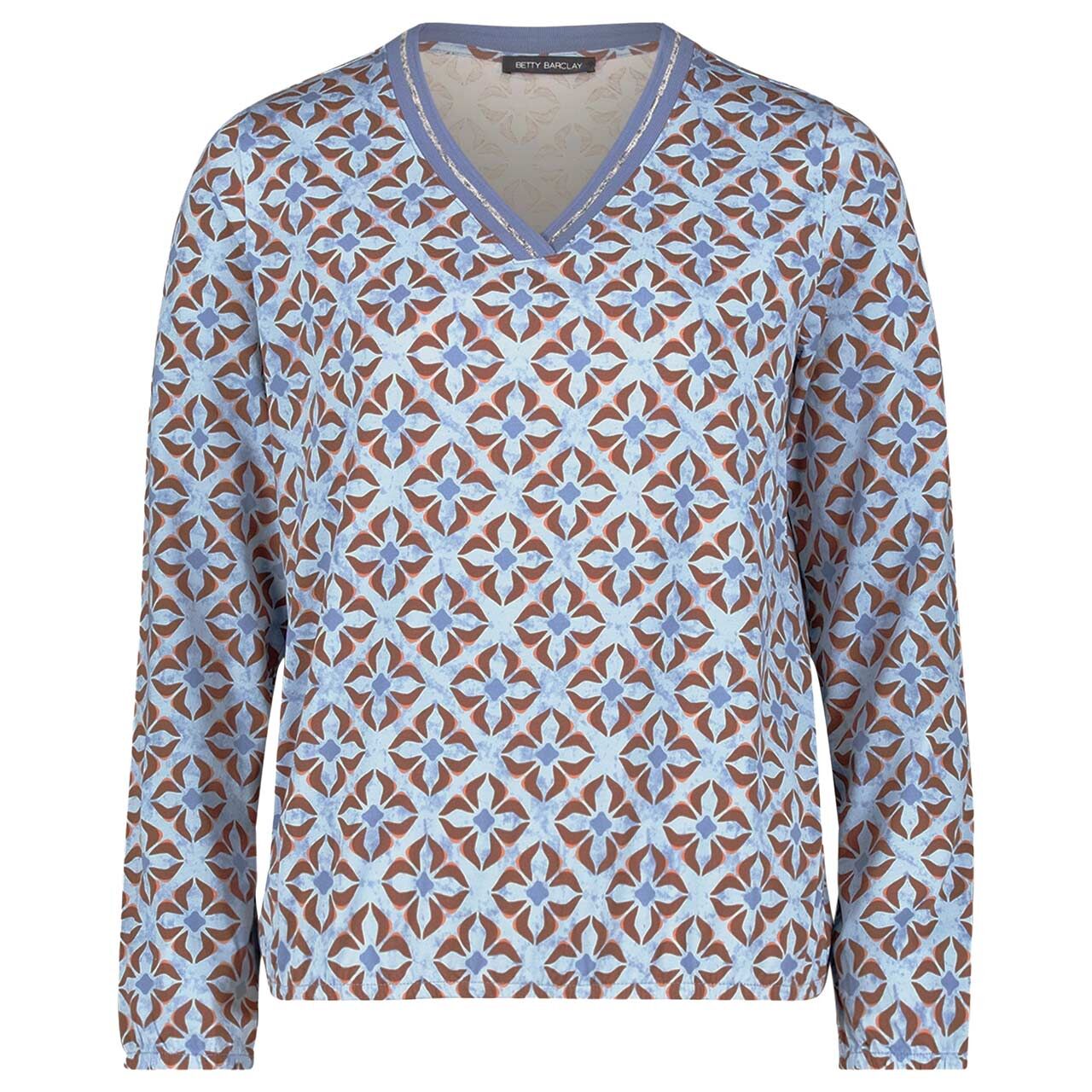 Betty Barclay Damen Langarm Shirt blue brown floral print