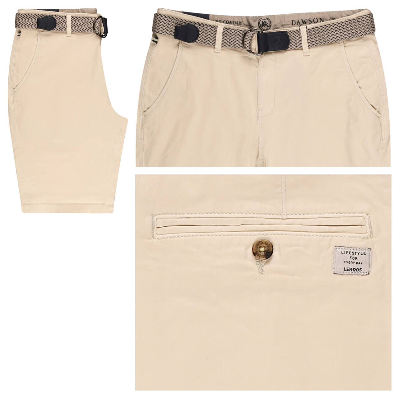 Baumwoll Bermuda Dawson von Lerros in Hellbeige mit der Farbnummer 124