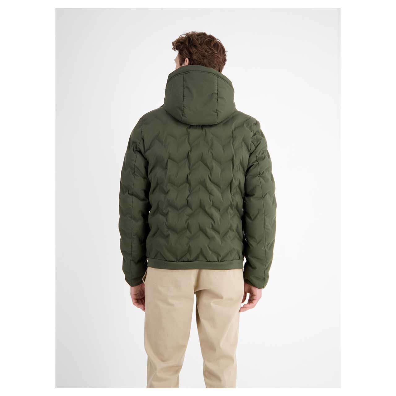 Herren Jacke von Lerros in Olivgrün, Rückansicht am Model
