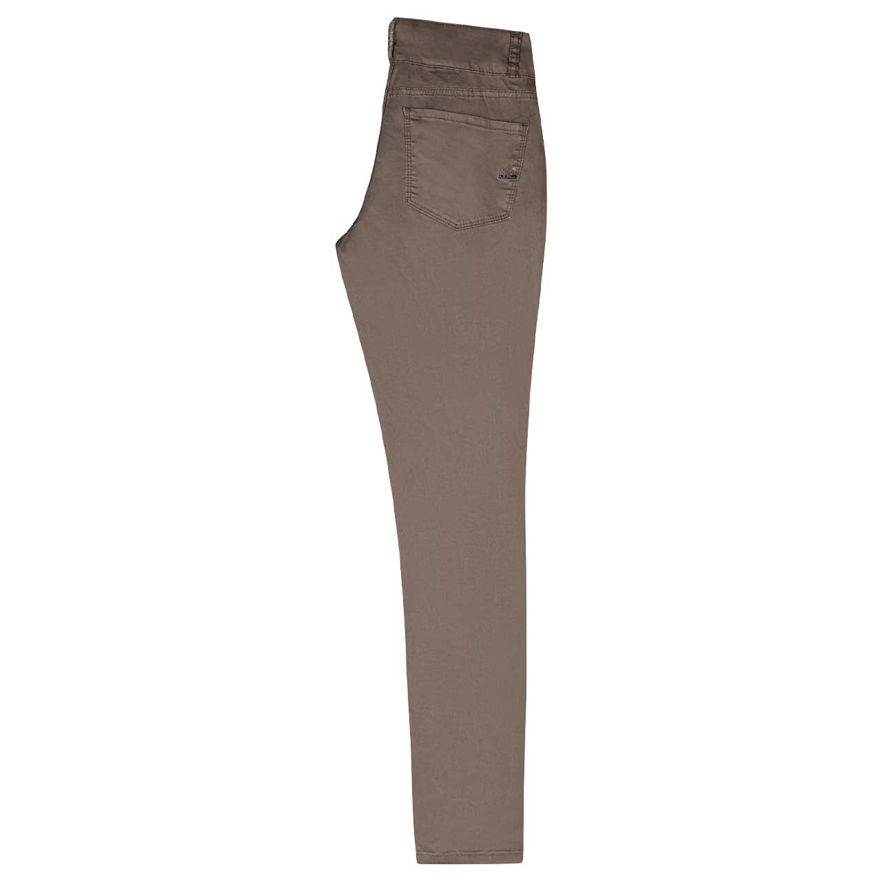 Damen Baumwollhose Tummyless Stretch Twill von Buena Vista in Grau-Braun, Seitenansicht