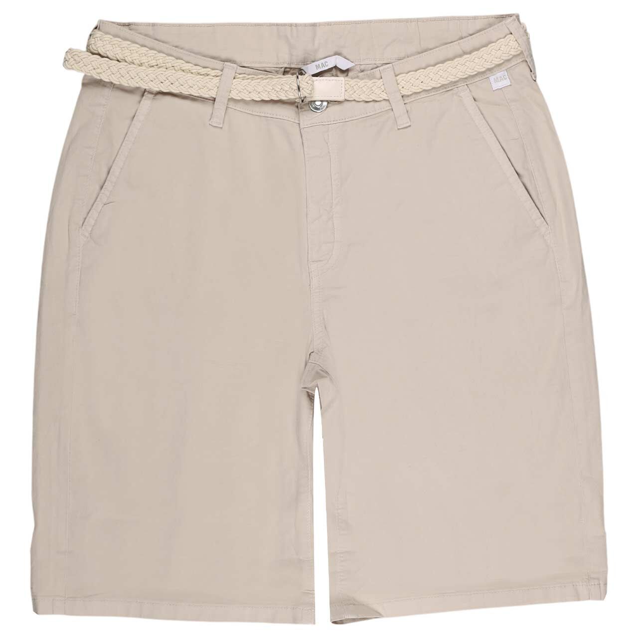 Stretch Damen Baumwollhose Chino Shorts von MAC in Beige, detaillierte Rückansicht