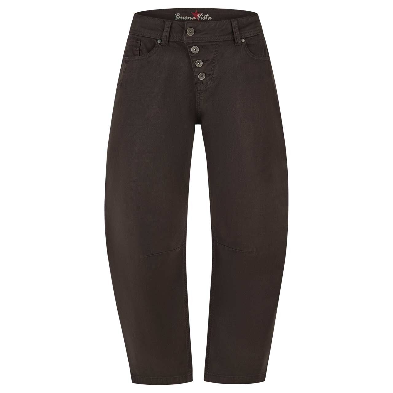 Malibu 7/8 Relaxed Jacquard Twill Hose von Buena Vista in Dunkelbraun, Vorderansicht