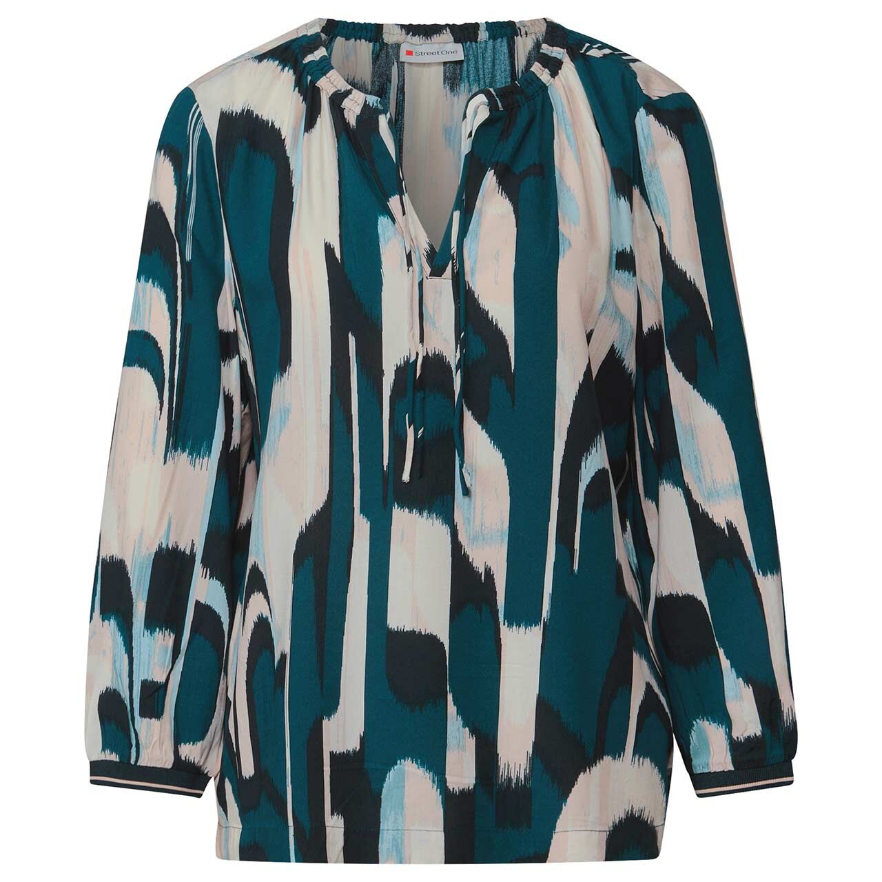 Street One Damen 3/4 Arm Bluse Tunic with Tape tide blue Street One Damen 3/4 Arm Bluse Tunic with Tape tide blue