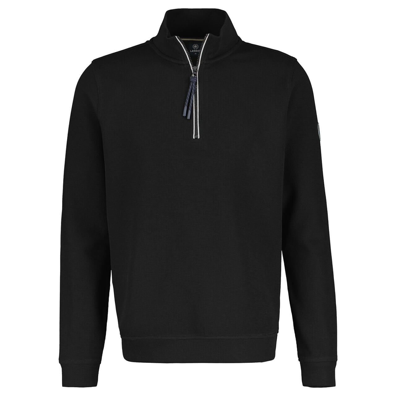 Lerros Herren Sweatshirt Troyer black melange